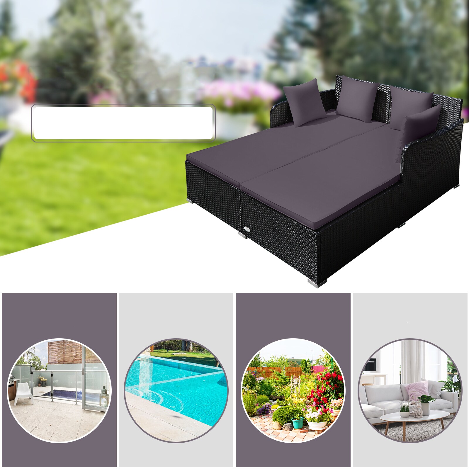 Costway HW67329GR Patio-Sofas-Daybeds - View #4