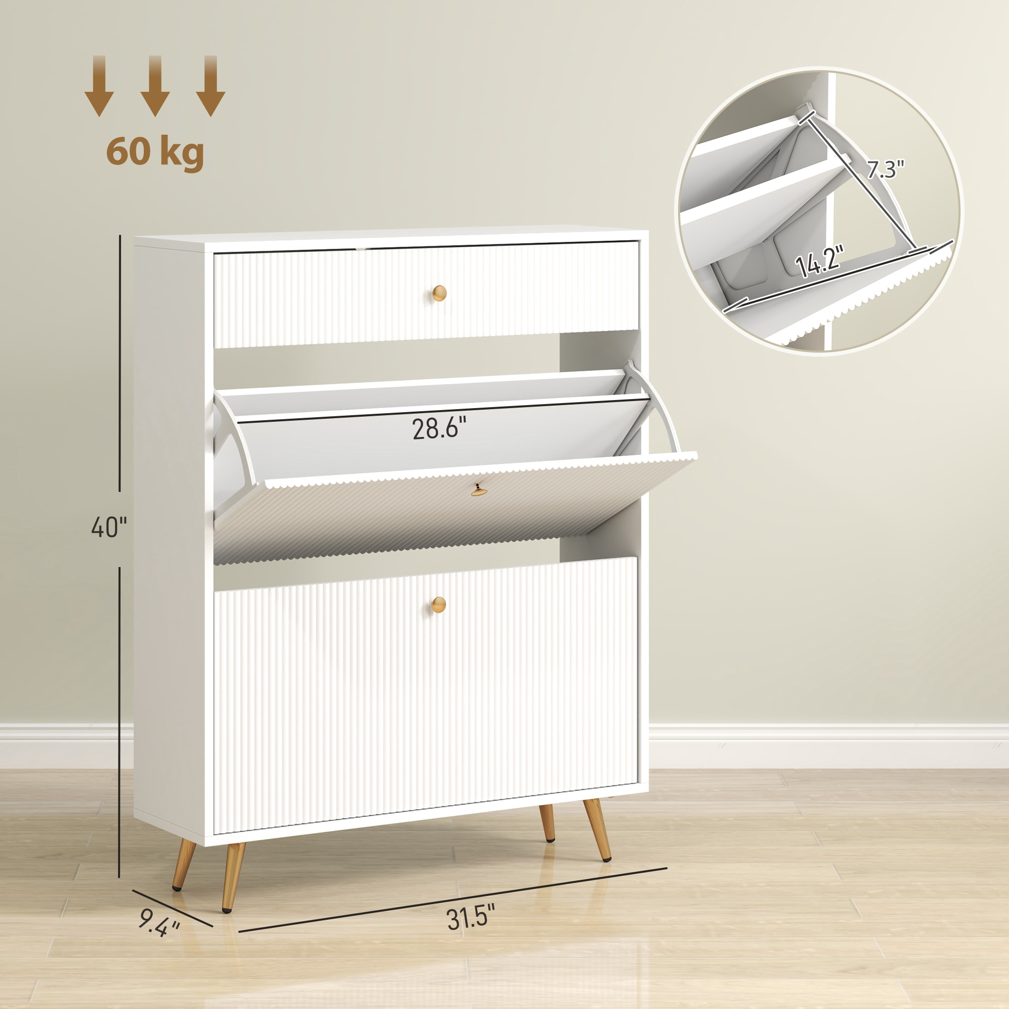 HomCom 837-522V80WT Coatrack-Stands-Pedestals - View #3