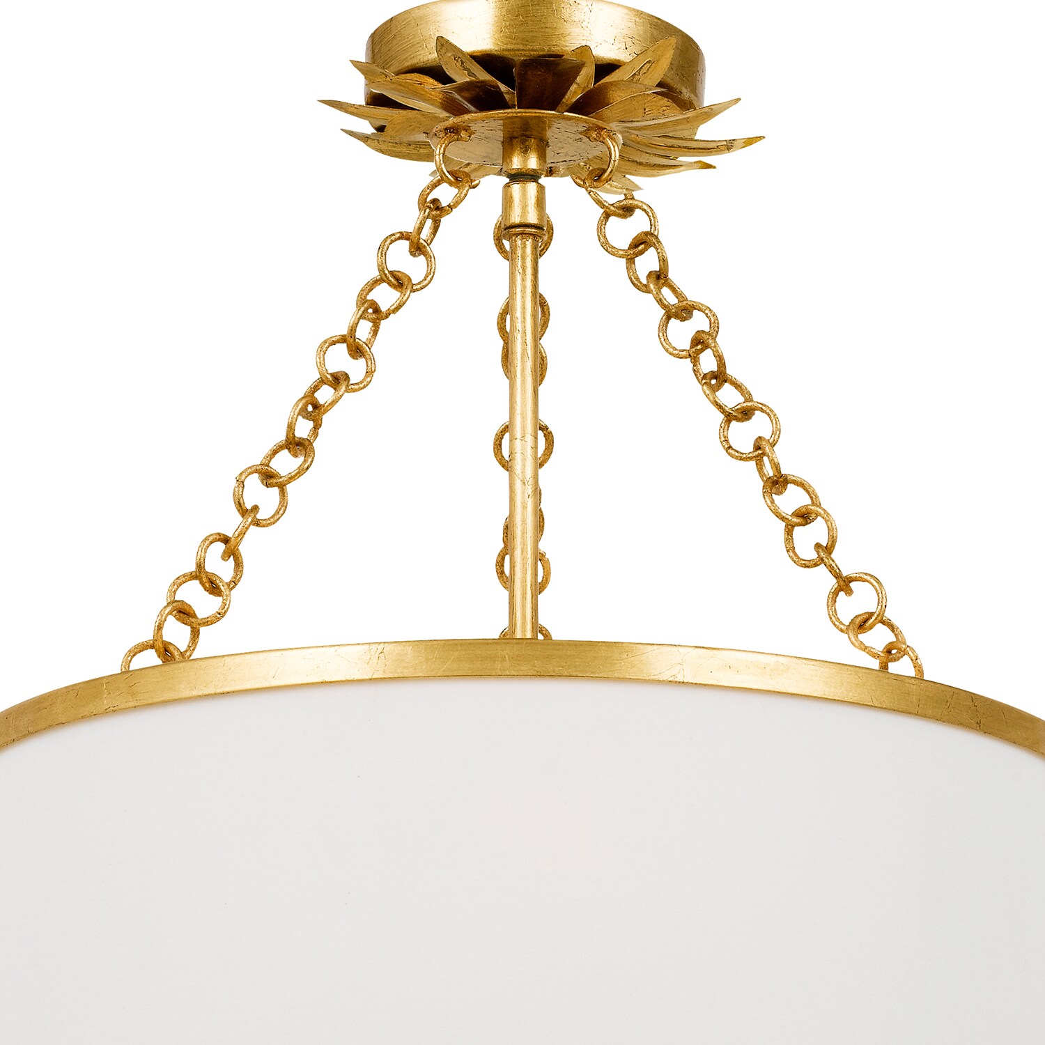 Elegant Gold and Crystal Drum Ceiling Light, 14x20 Inches