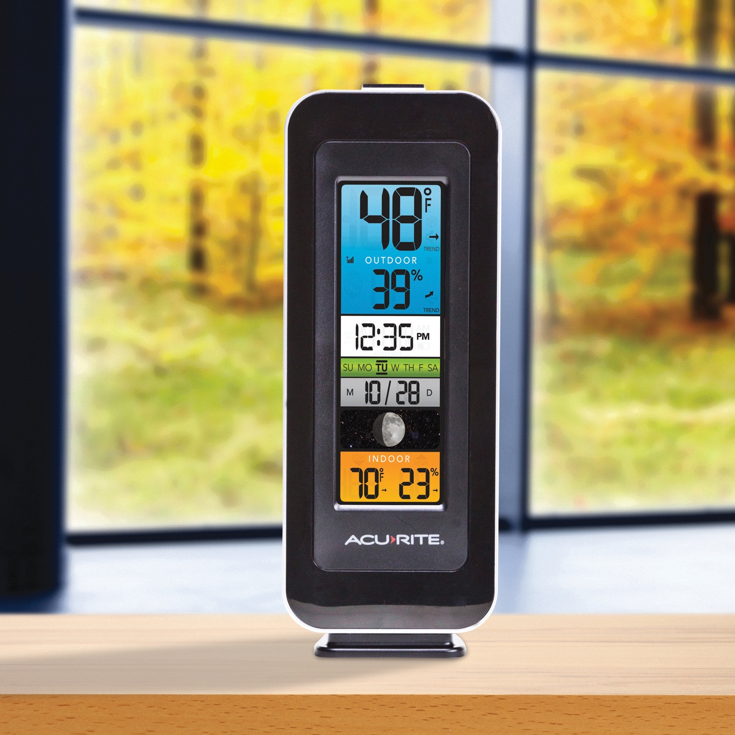 AcuRite 00554SBL Digital Wireless Indoor Outdoor Black Thermometer