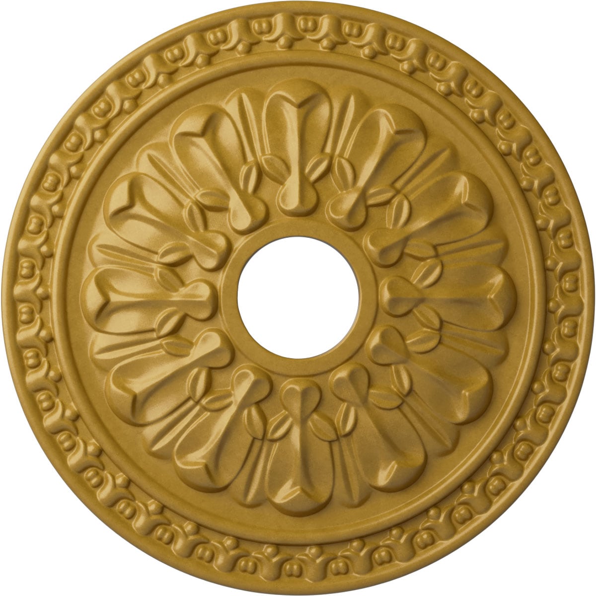 Ekena Millwork CM18WAIGS Warsaw 18-in W x 18-in L Painted Iridescent Gold Polyurethane Whole Ceiling Medallion