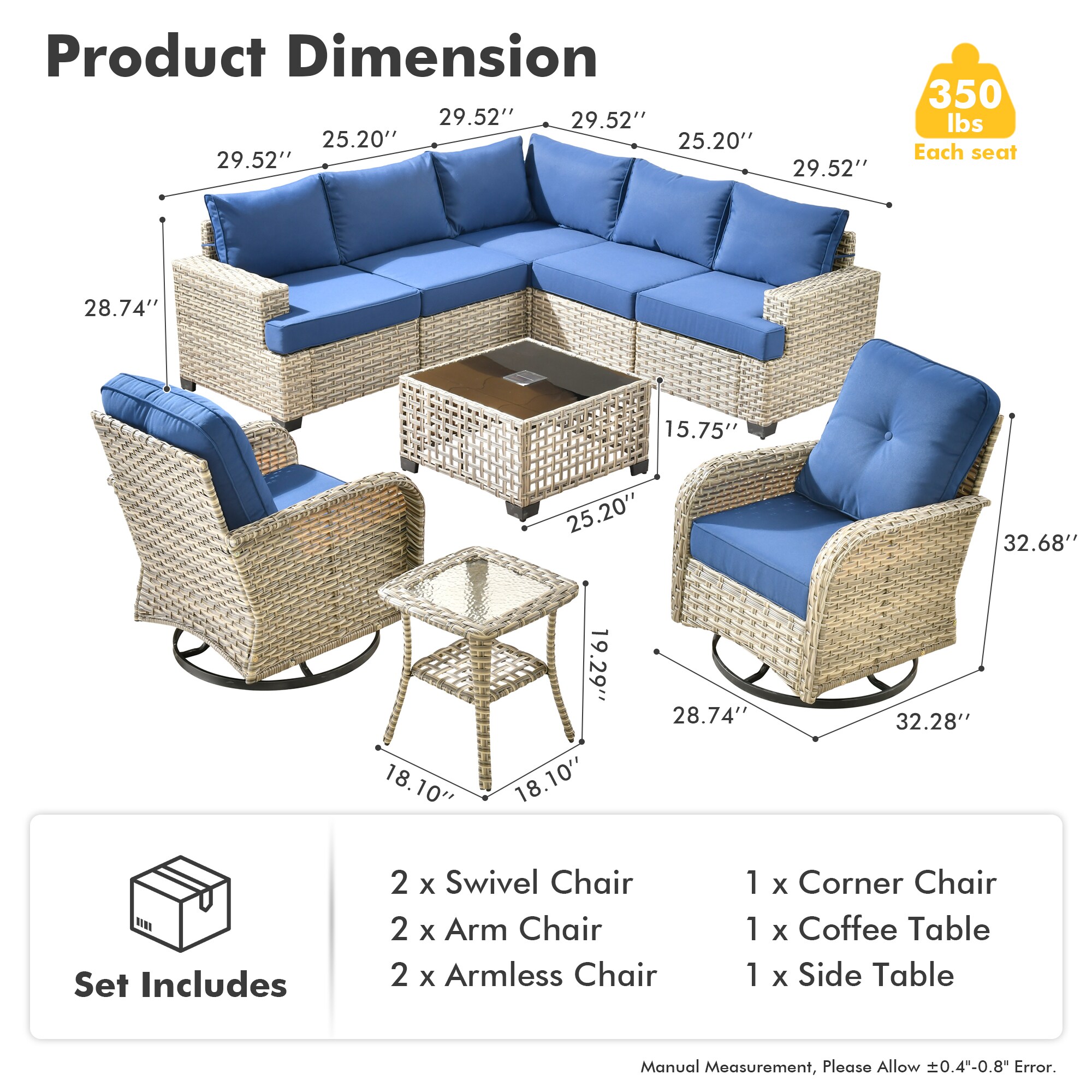 Ovios TS709TYV Patio-Conversation-Sets - View #9