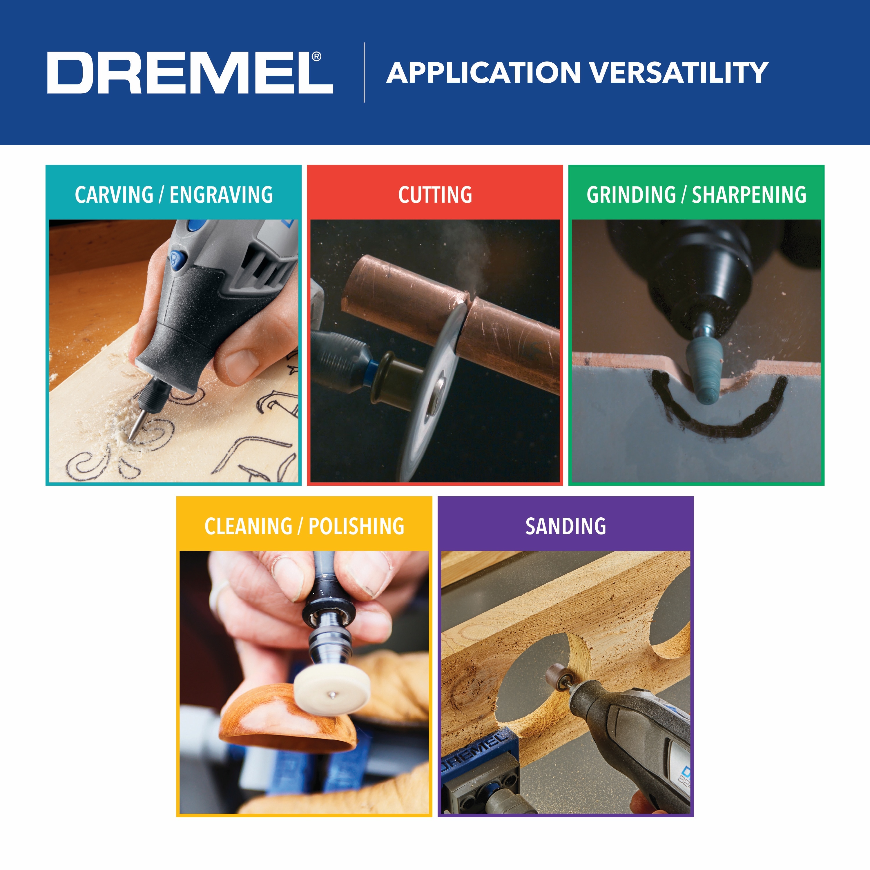 Kit d'accessoires pour outils rotatifs tout usage Dremel 160 pièces 710-08