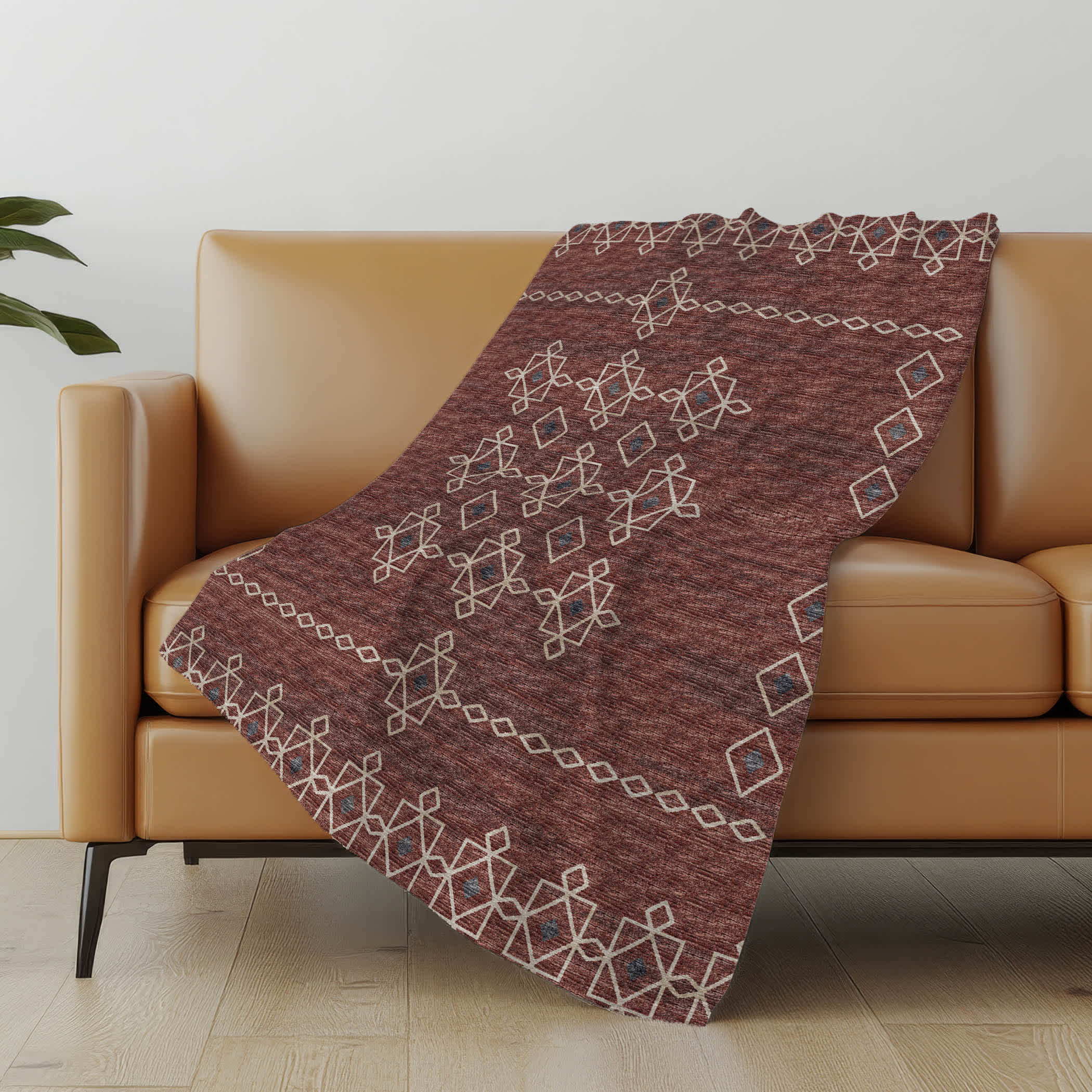 Addison Rugs ASB109CA50X70 Premium Machine Washable Addison ASB109 Canyon Sherpa Throw Blanket