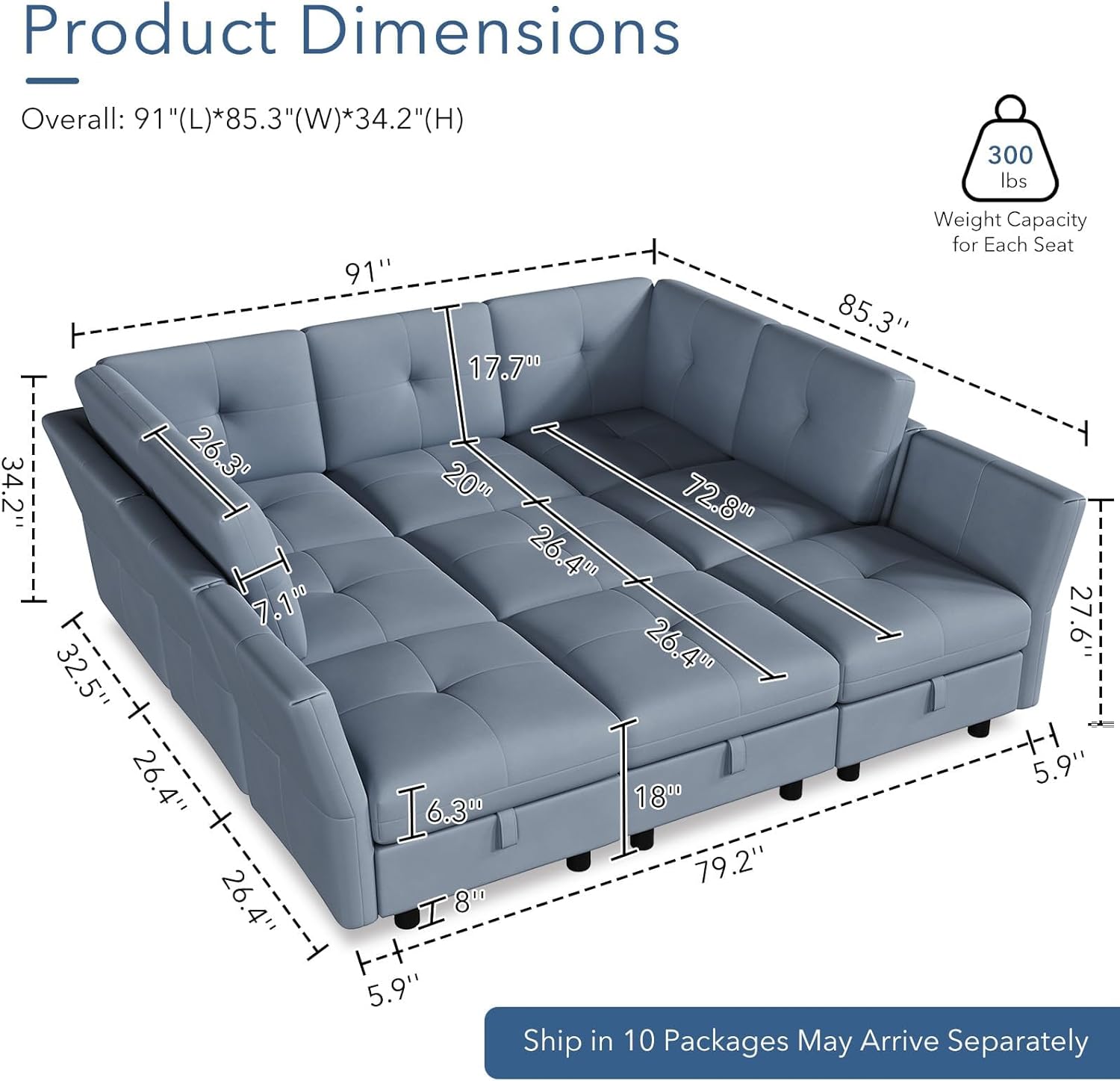 Garvee PD-VAM-33LPWGNF Sofas-Loveseats - View #2