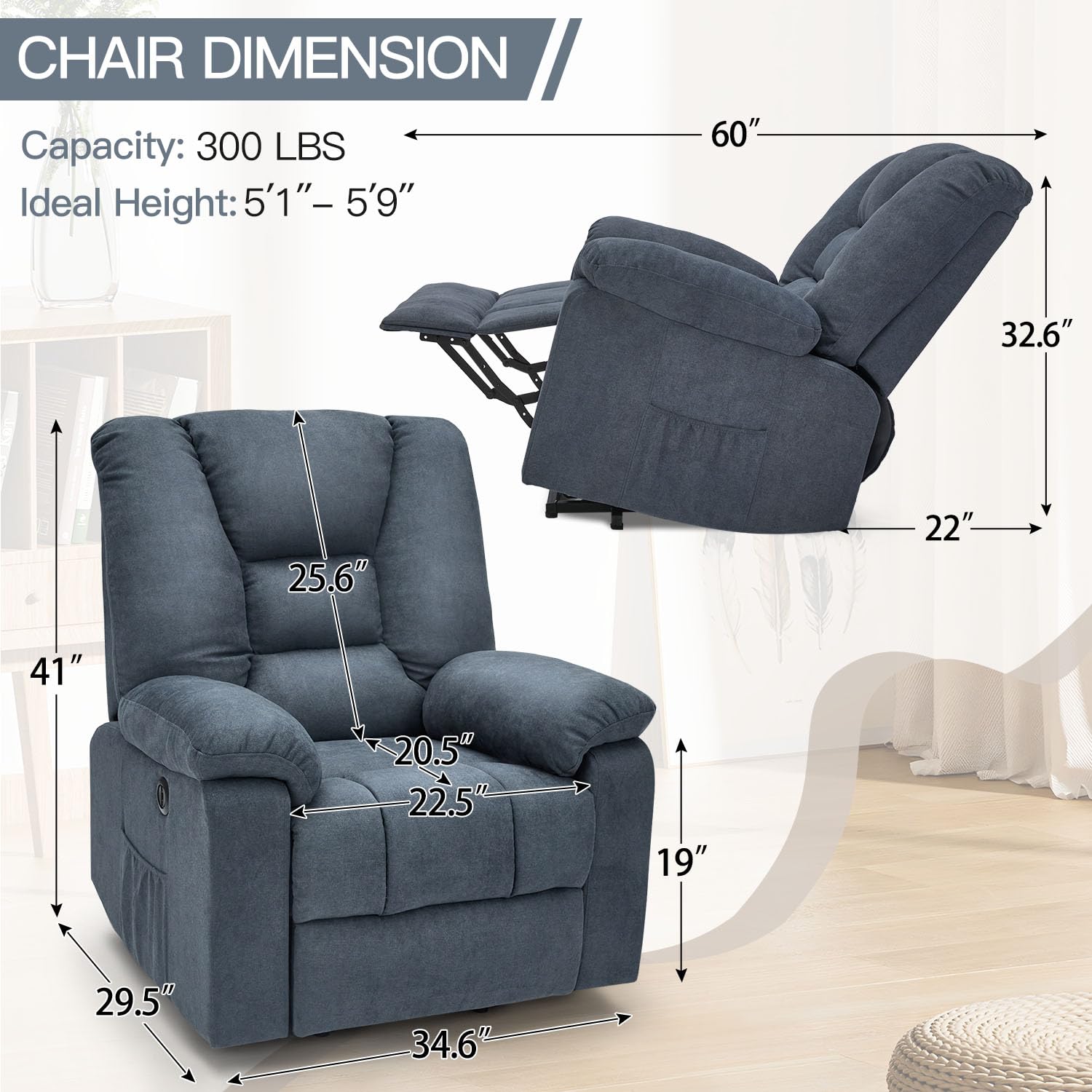 AECOJOY 13011UBU-LS01 recliners - View #2
