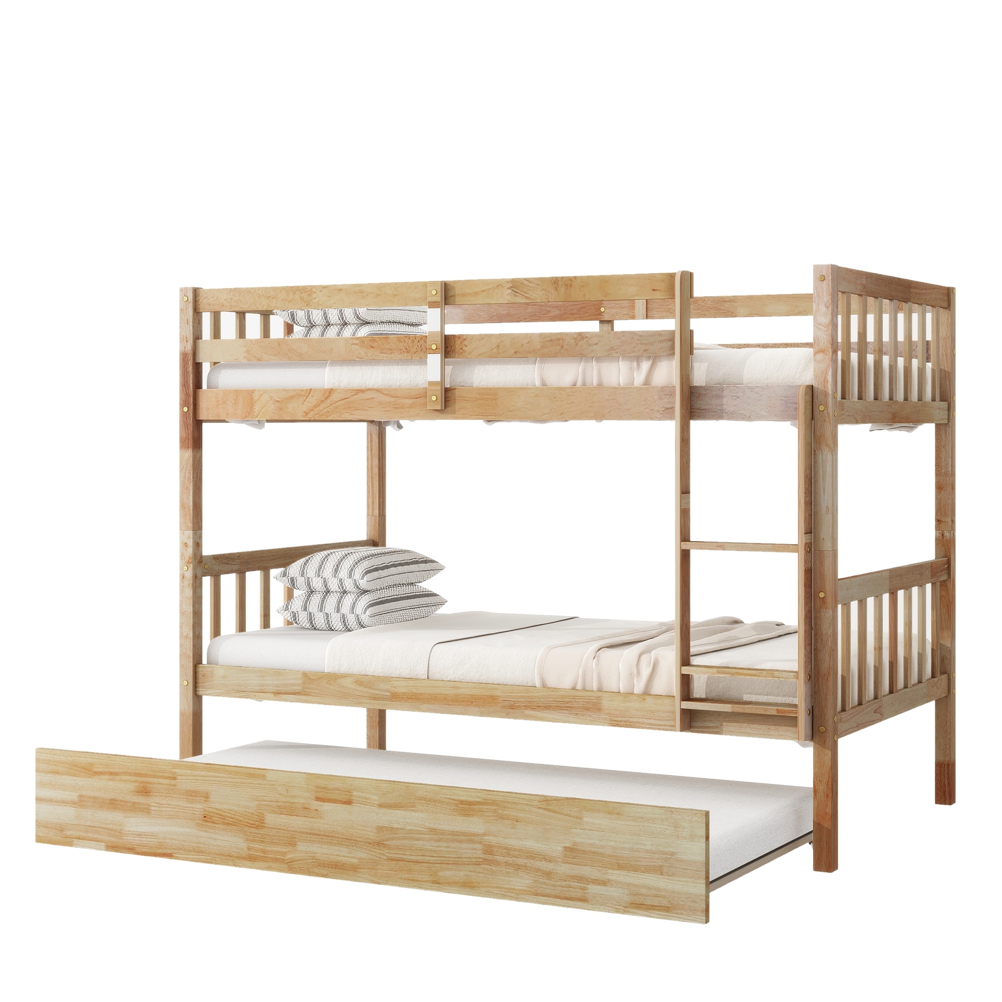 SINOFURN SYD330017BK Natural Twin over twin Bunk Bed