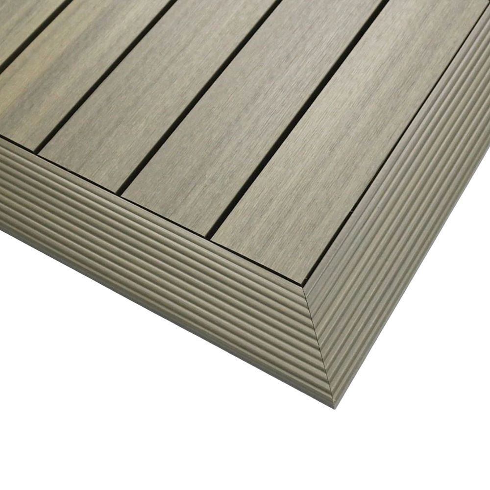NewTechWood US-QD-OF-ZX-AT 2-in x 12-in 2 -Pack Roman Antique Prefinished Composite Deck tile transition ( 0.5-sq ft )