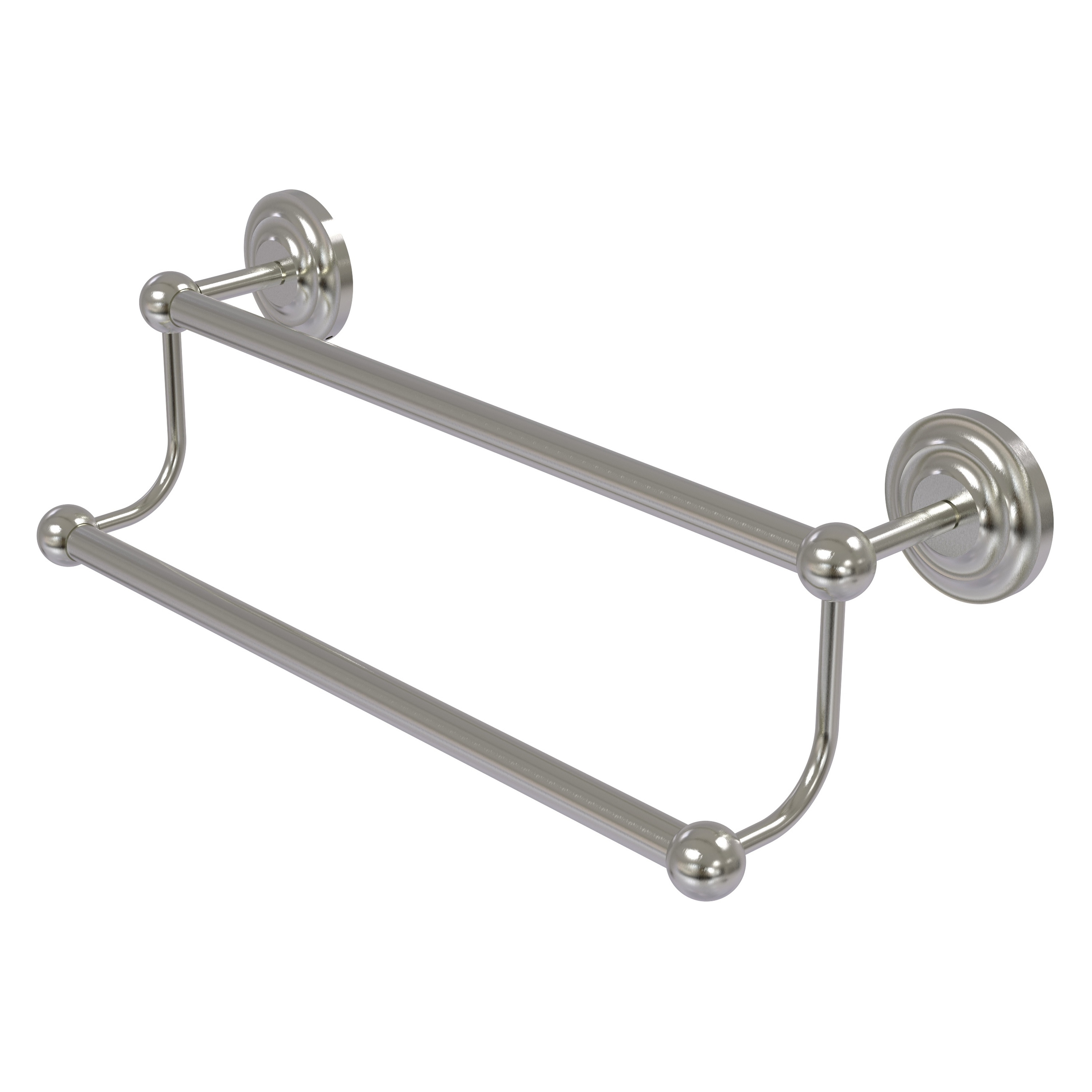 Allied Brass PQN-72/24-SN Prestige Que New 24-in double Satin Nickel Wall mount Double Towel Bar