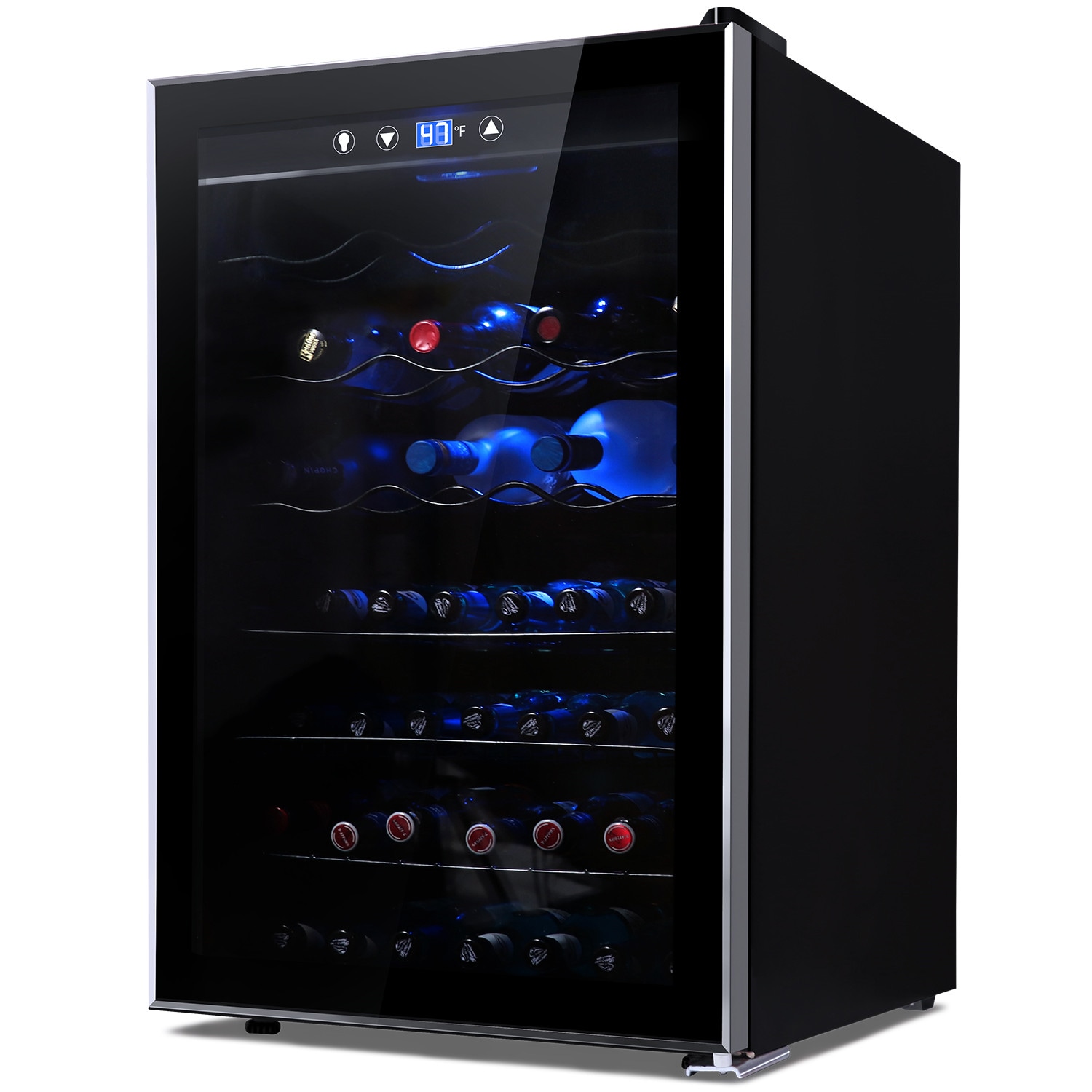 Jeremy Cass HKLWASH10 20.28-Inches W 37 -Bottles Black Freestanding Indoor Wine Cooler