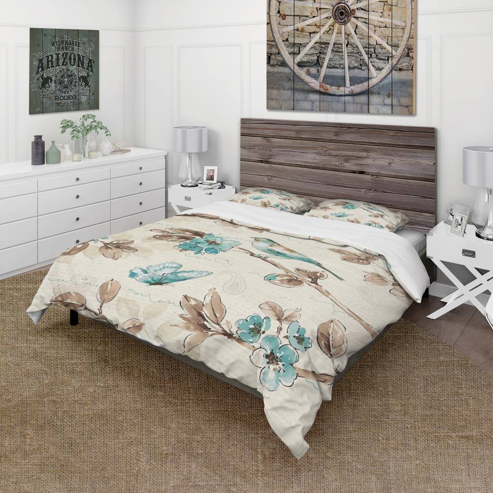 Designart BED30039-Q 3 -Piece Beige Queen Duvet cover Set