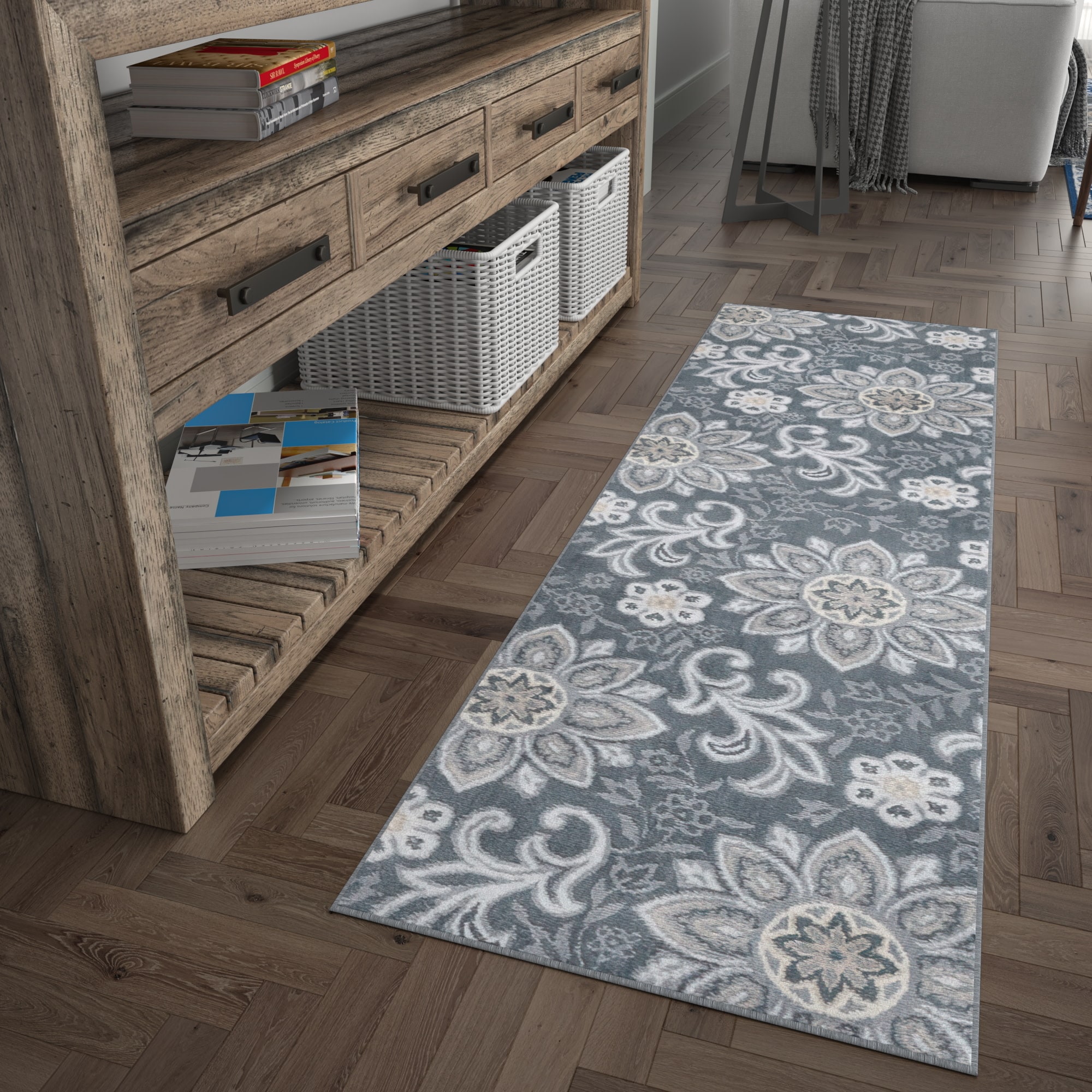 Tayse MDN3941 2X8 Madison 2 x 8 (ft) Loomed Polypropylene Dark Gray Rectangular Indoor Runner rug