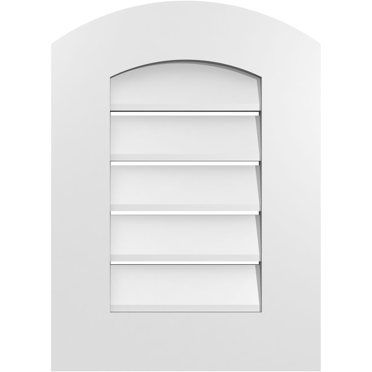 Ekena Millwork GVPAR16X2201SF 16-Inches x 22-Inches Off-white Round top PVC Gable Louver Vent