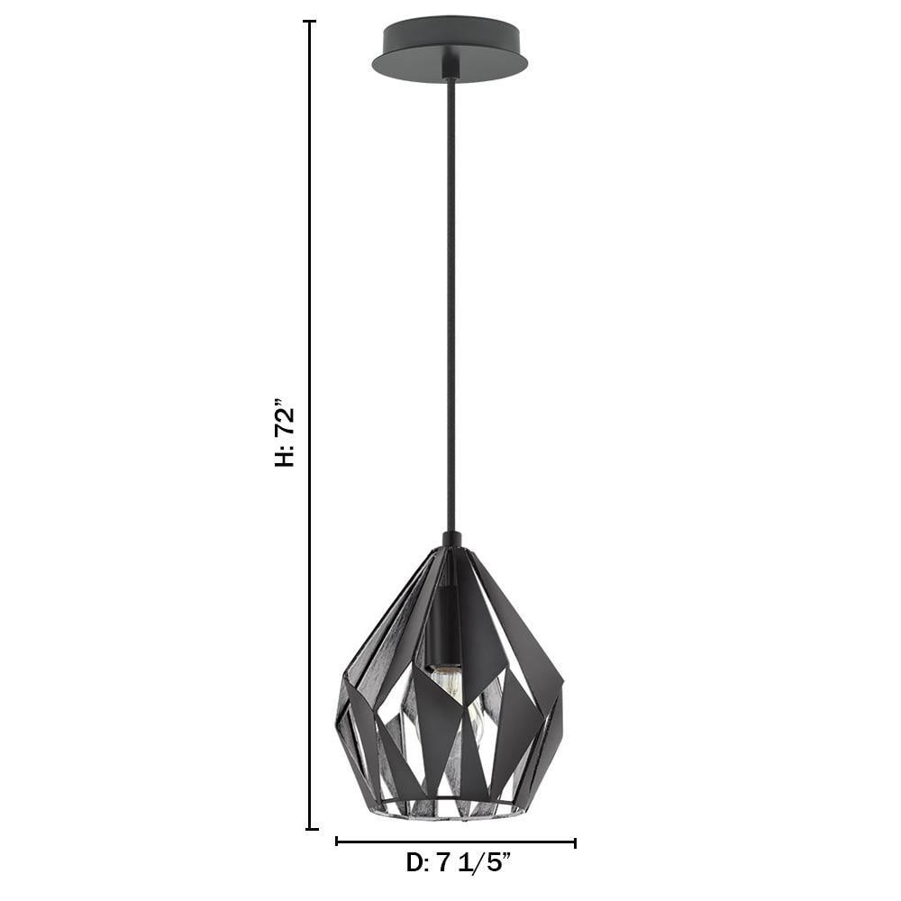 Carlton 3 Matte Black and Silver Industrial Pendant Light