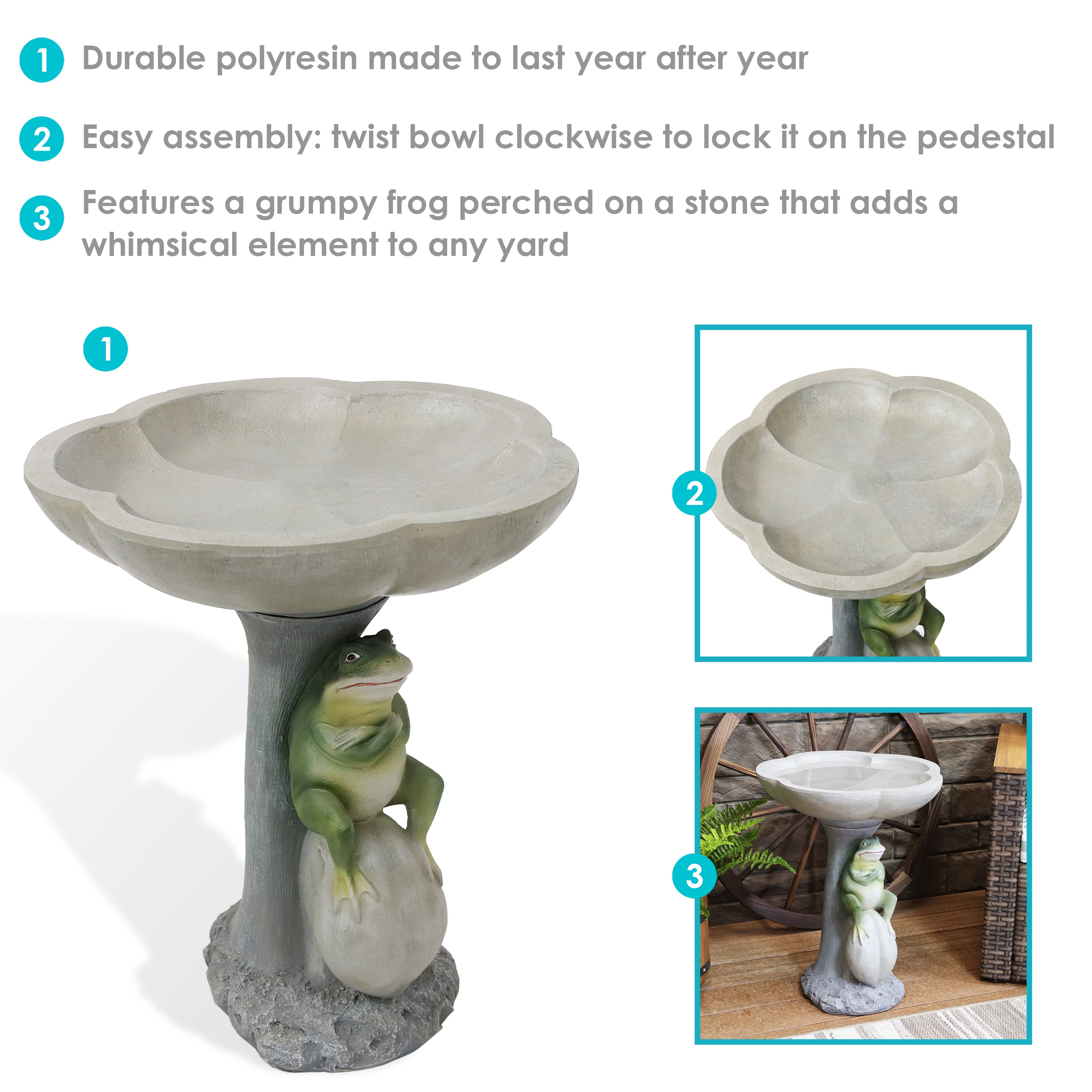Sunnydaze Decor WNC-796 birdbaths - View #4