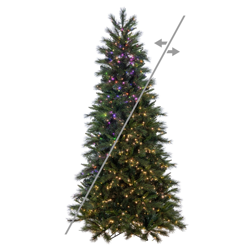 Vickerman K201276LEDCC 7.5-ft Pine Pre-lit Artificial Christmas Tree with White LED Lights