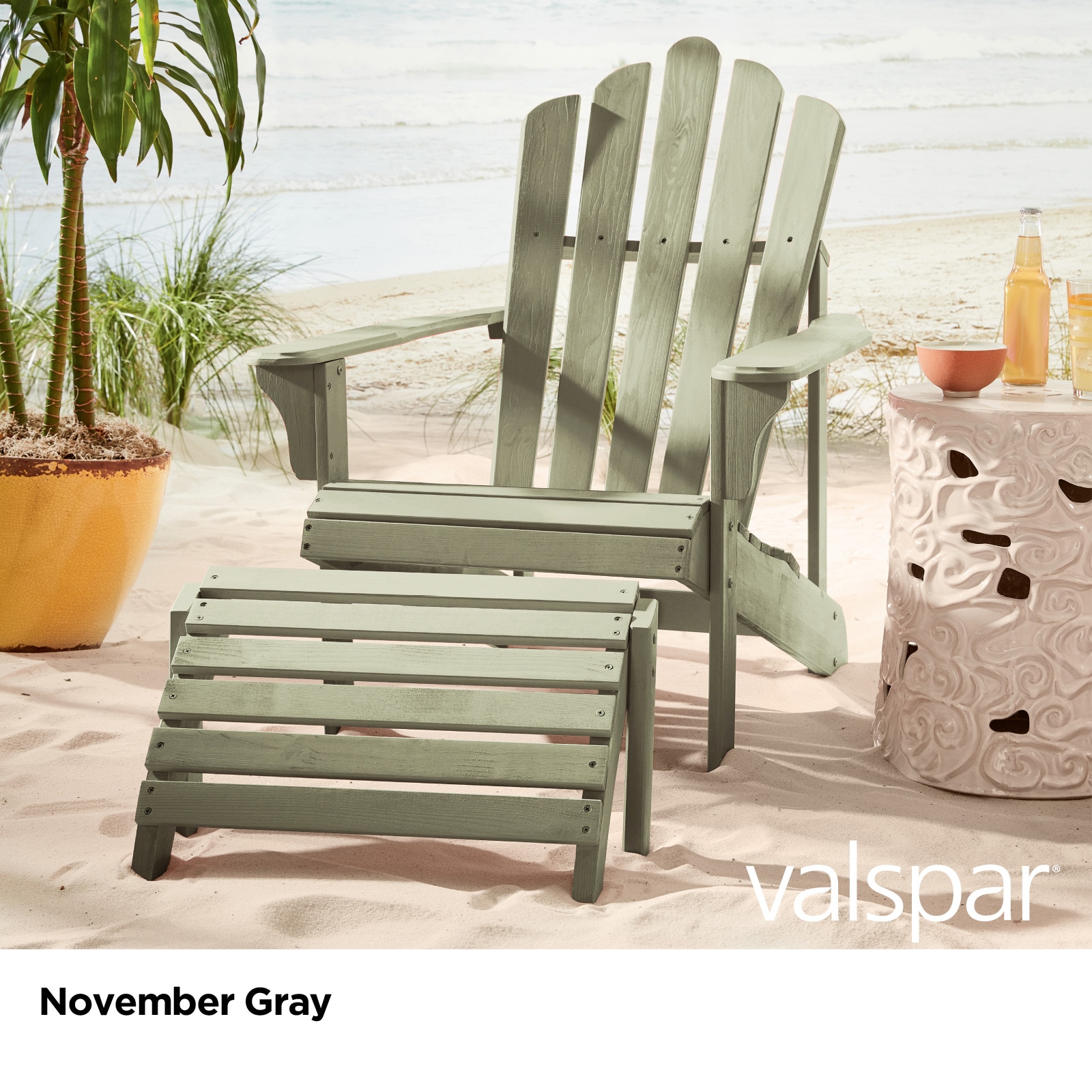 Valspar November Gray Solid Exterior Wood Stain And Sealer (1-quart) In ...