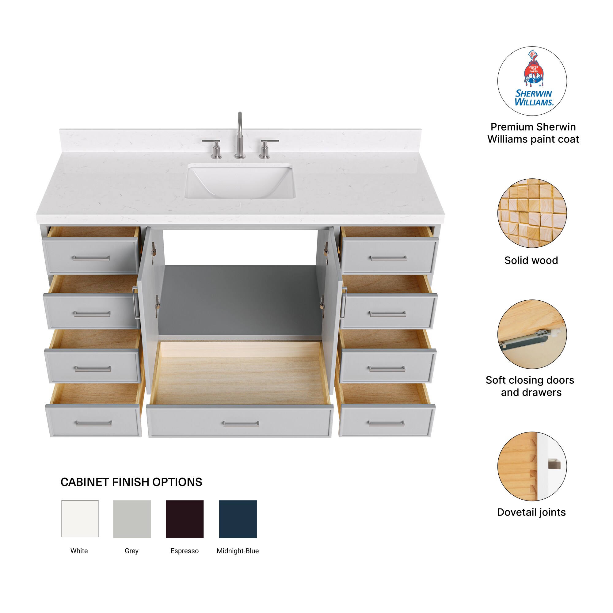 ARIEL M060SCQRVOGRY Bath-Vanity-Combo - View #4