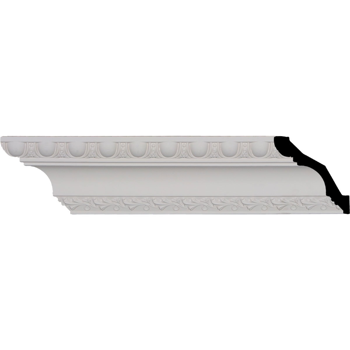 Ekena Millwork MLD03X04X05EG-CASE-2 Egg and Dart 3-1/4-in x 7-ft 10-1/2-in Primed Urethane MLD03X04X05EG-CASE-2 Crown Moulding 2 -Pack