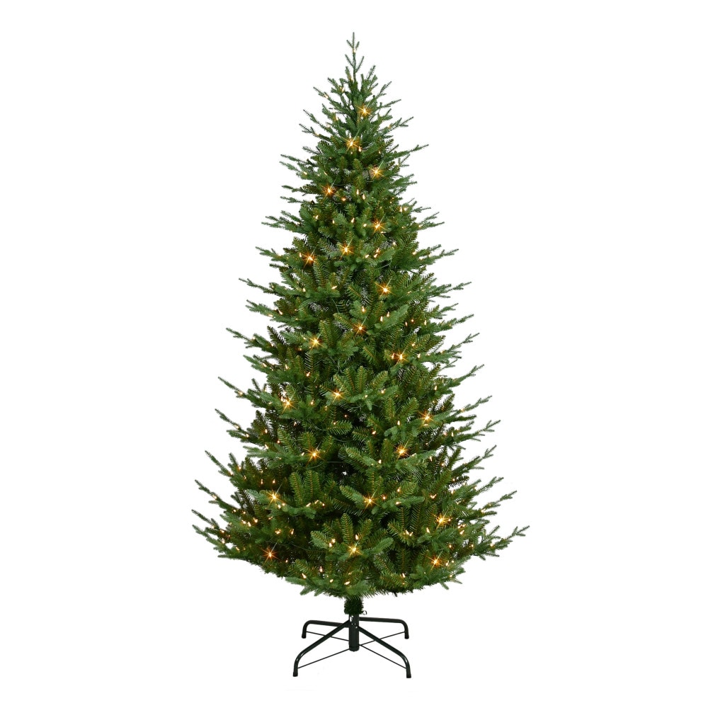 Puleo International BWSA-75C5 7.5-ft Spruce Pre-lit Artificial Christmas Tree with Clear Incandescent Lights