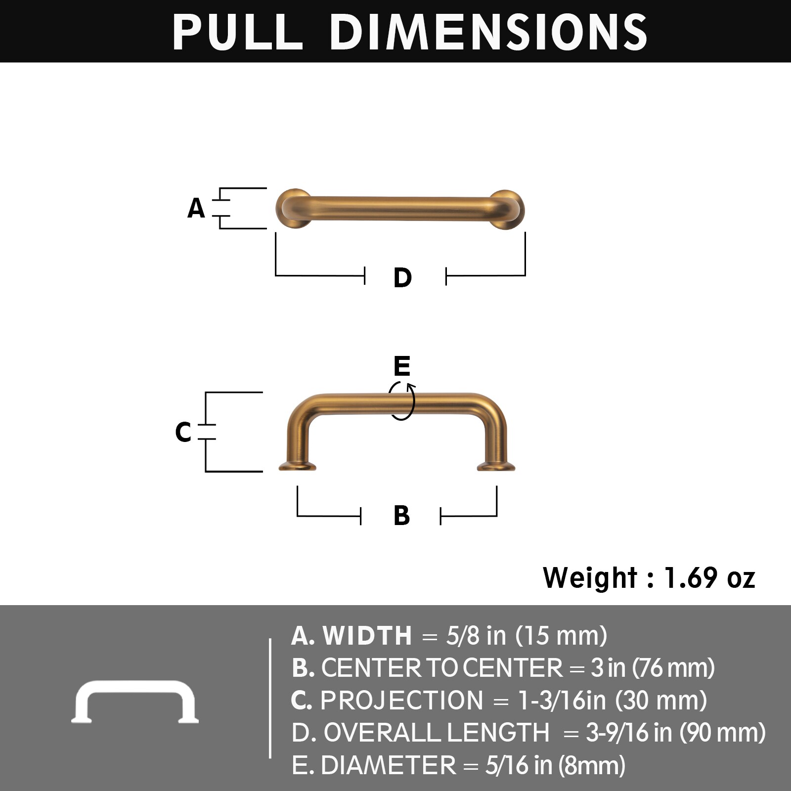 Miaokesen 9569CJ-76 Cabinet-Pulls - View #2