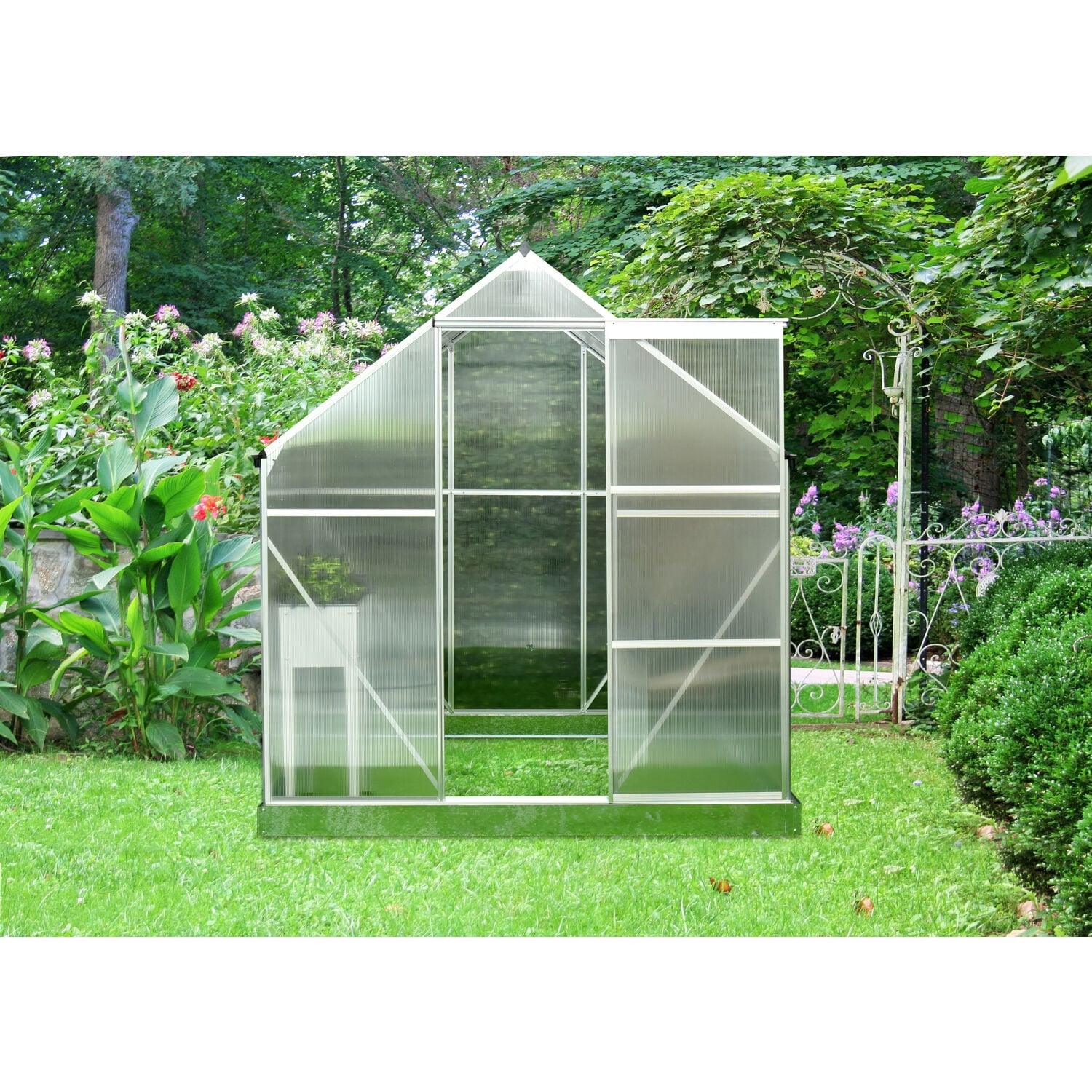 6 Ft. x 6 Ft. Clear Polycarbonate Aluminum Frame Greenhouse