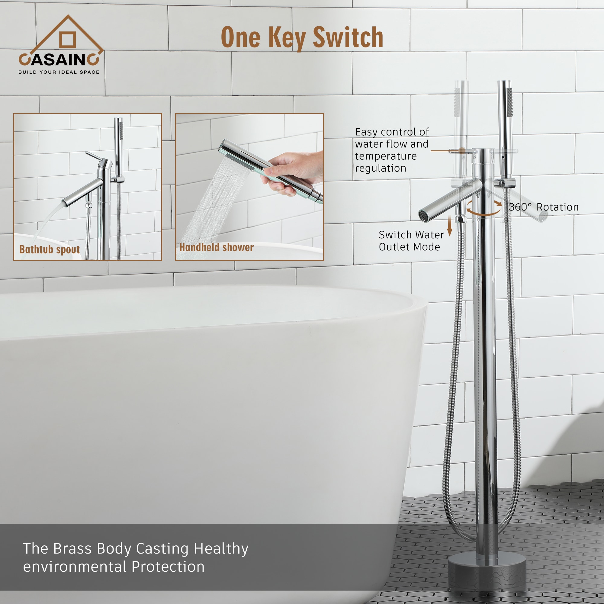 CASAINC MLT-J020025-4 Roman-Tub-Faucets - View #6
