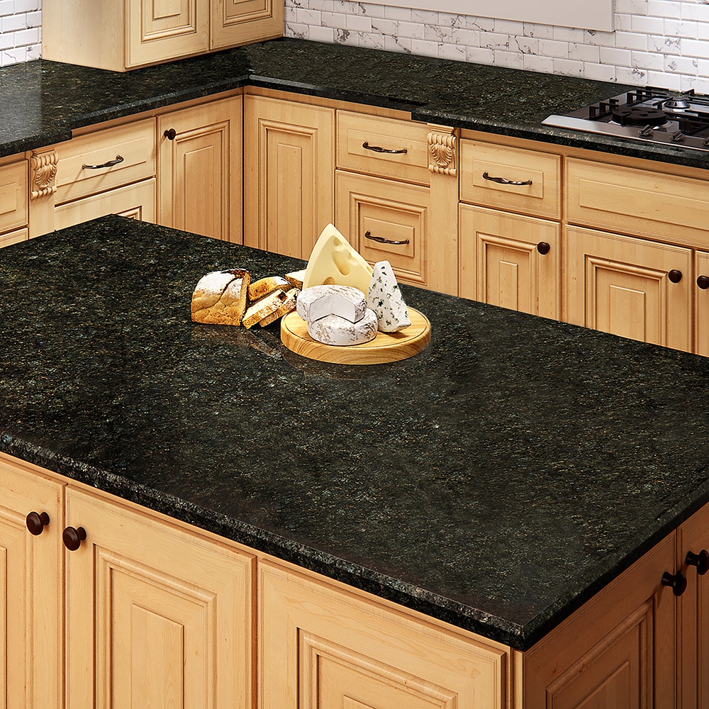allen + roth Emerald Ridge Granite Black Kitchen Countertop SAMPLE (4-in x  4-in) at