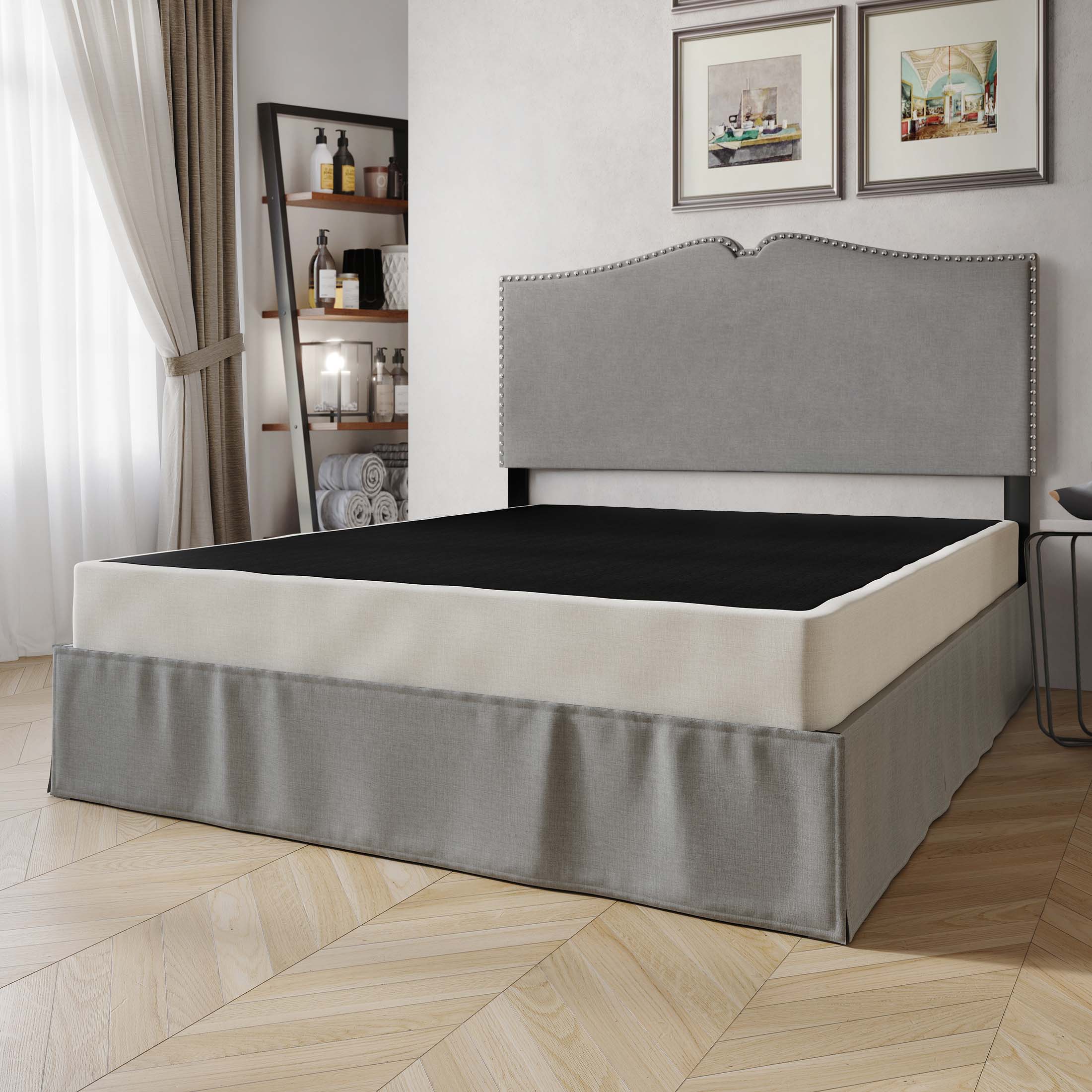 CasePiece C003QBS-WGY-LN 4.92-in Standard profile Queen Box Spring