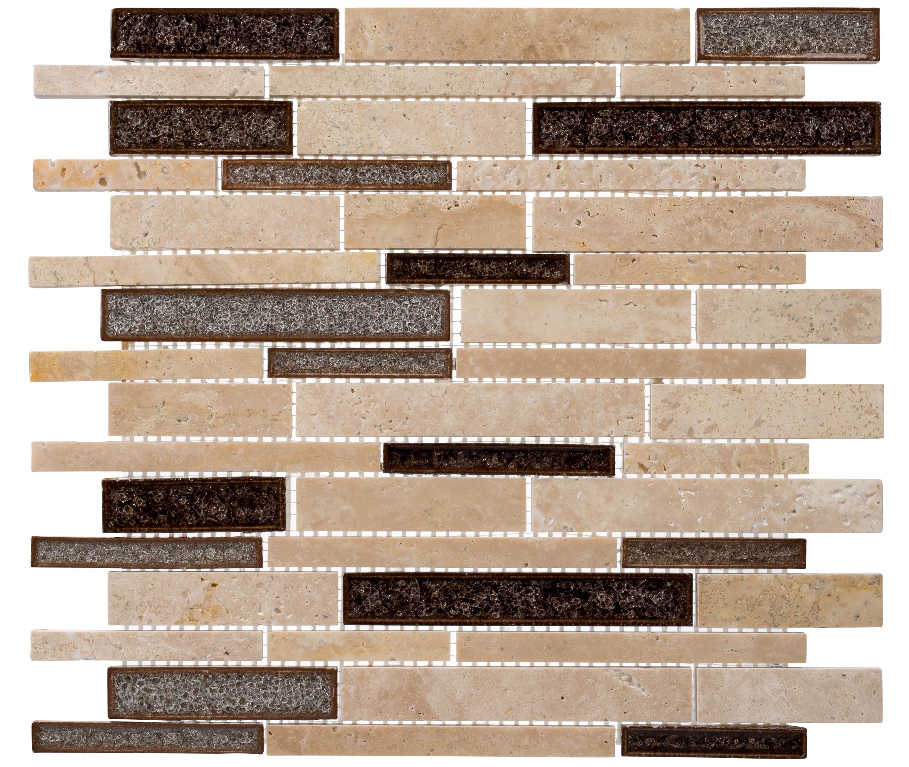 Andova Tiles SAM-ANDEXPS379 Sample- Mallorca 6-in x 6-in Multi-finish Glass/Metal/Stone Brick Look Floor and Wall Tile