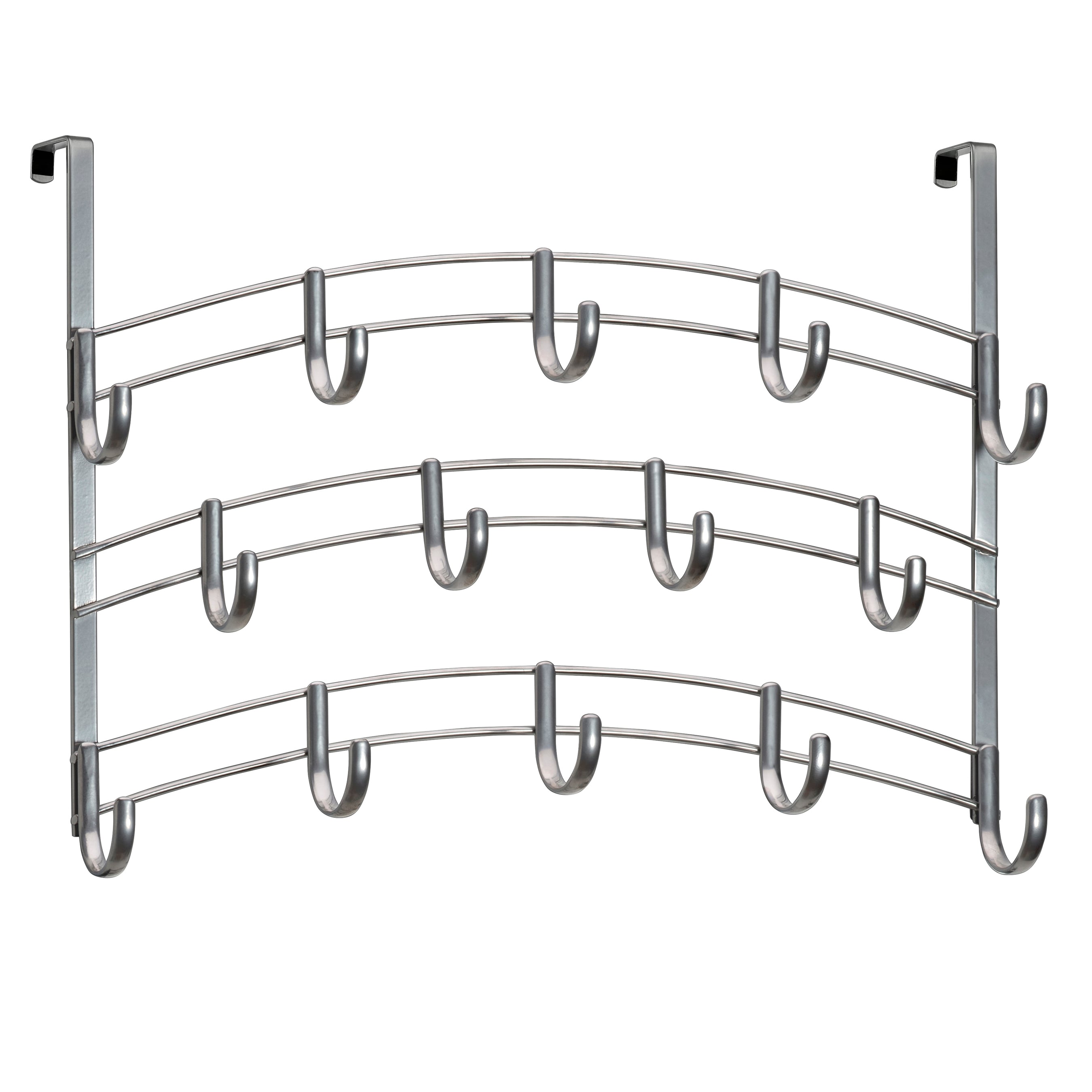 Lynk Steel Clothing Rack with 14 Large Hooks, 3-Tier Hook Rack for Home,  Platinum Gray/Silver, Fits Standard Interior Doors in the Clothing Racks &  Portable Closets department at