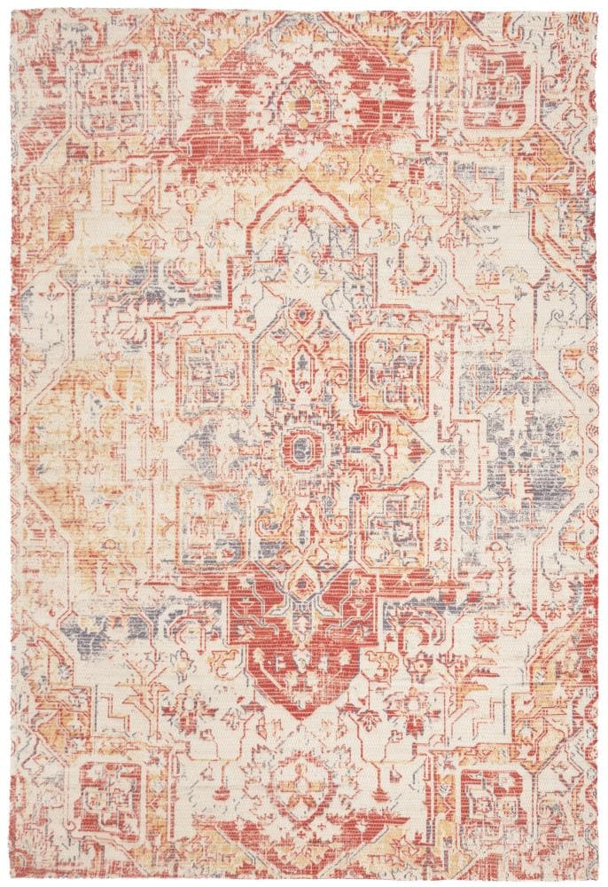 Safavieh SFN621Q-8 Saffron Kota 8 x 10 (ft) Loomed Polyester Red/Creme Rectangular Indoor Distressed/Overdyed Bohemian/Eclectic Area rug
