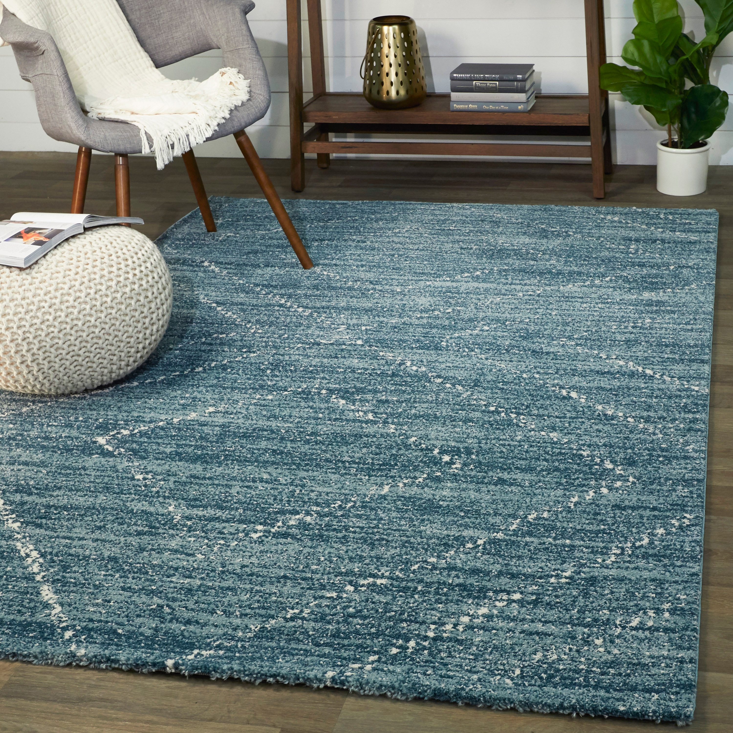 Balta 3090774 Sienna 8 x 10 (ft) Loomed Polypropylene Blue Rectangular Indoor Geometric Industrial Area rug