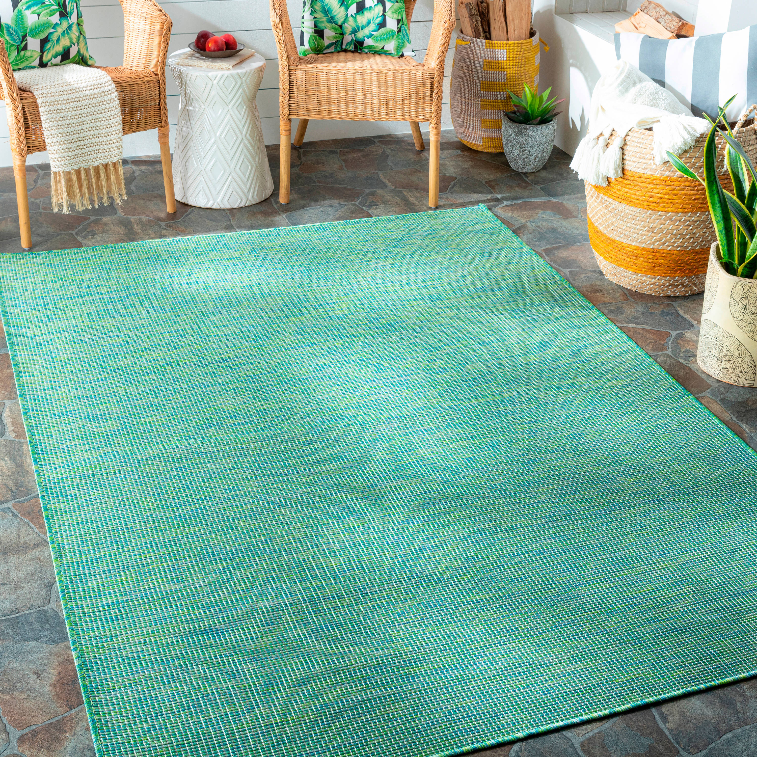 Artistic Weavers PSA2306-679 Pasadena 6 X 9 (ft) Green Indoor/Outdoor Abstract Oriental Area Rug