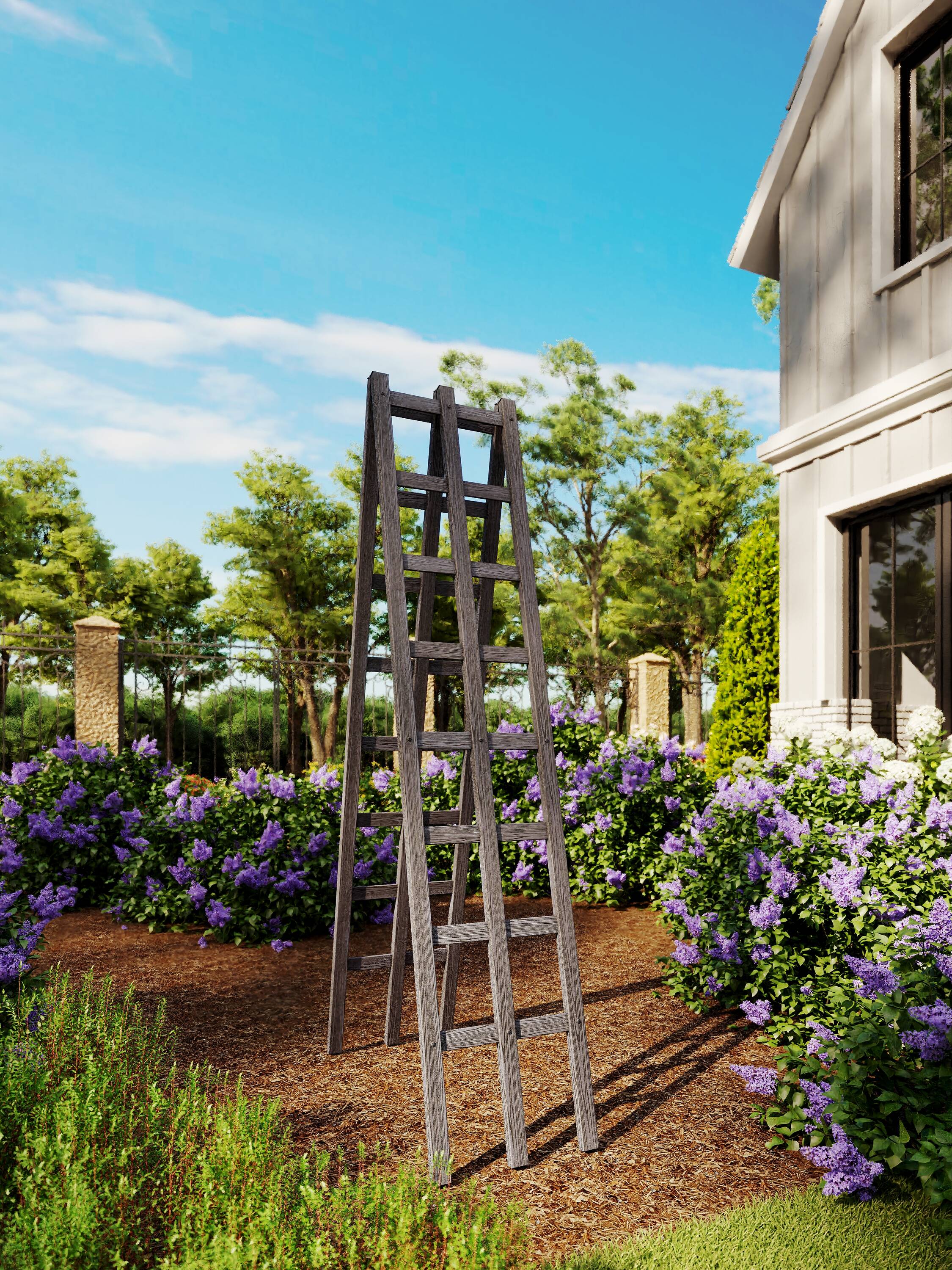 Vita Urbana 14.5-in W x 68-in H Gray Vinyl Garden Trellis For Climbing Plants For Cucumbers For Tomatoes #VT17211