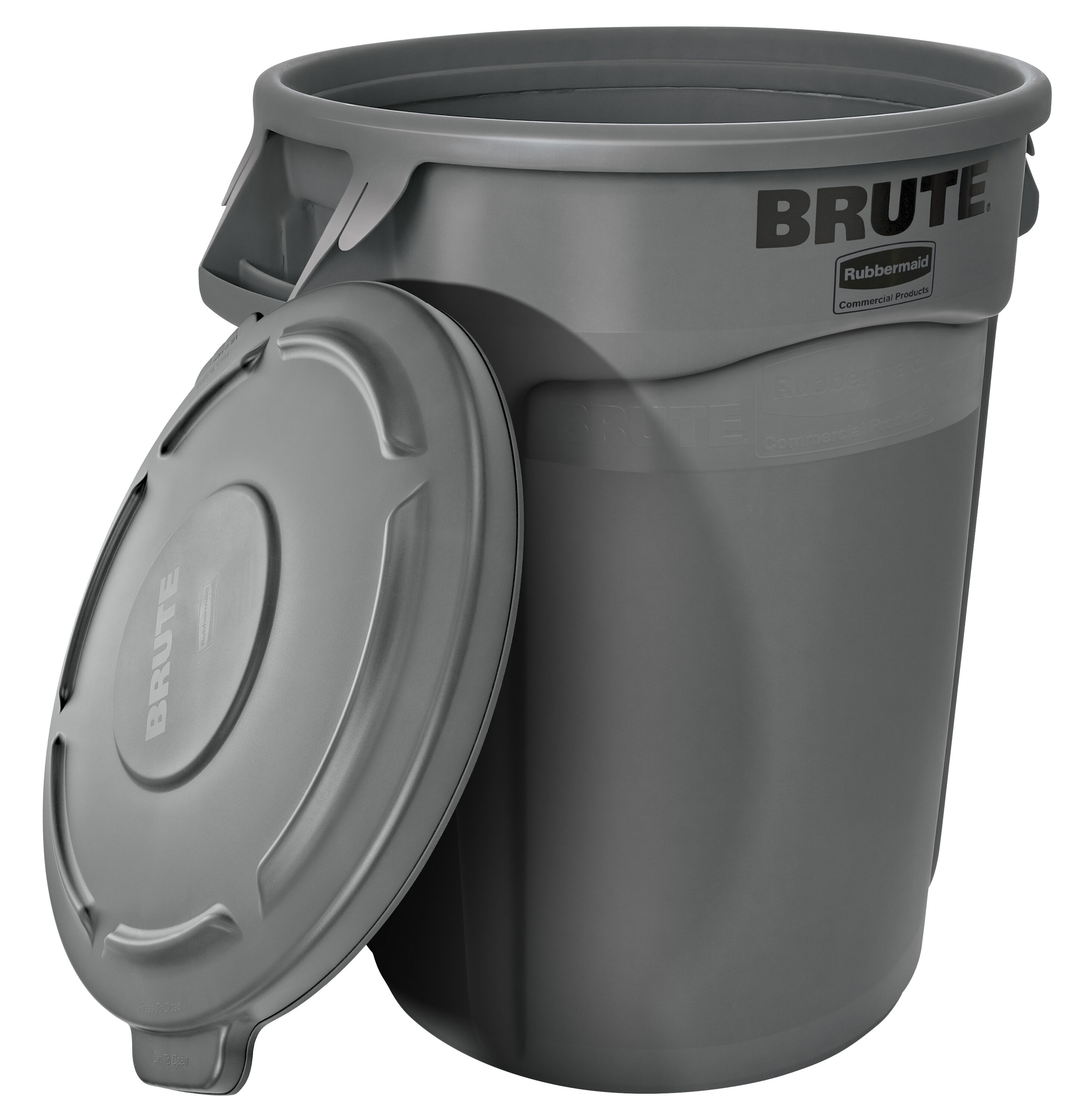 Rubbermaid Commercial Products Brute 32 Gal. Gray Round Vented Outdoor  Trash Can with Lid (6-Pack) - Yahoo Shopping