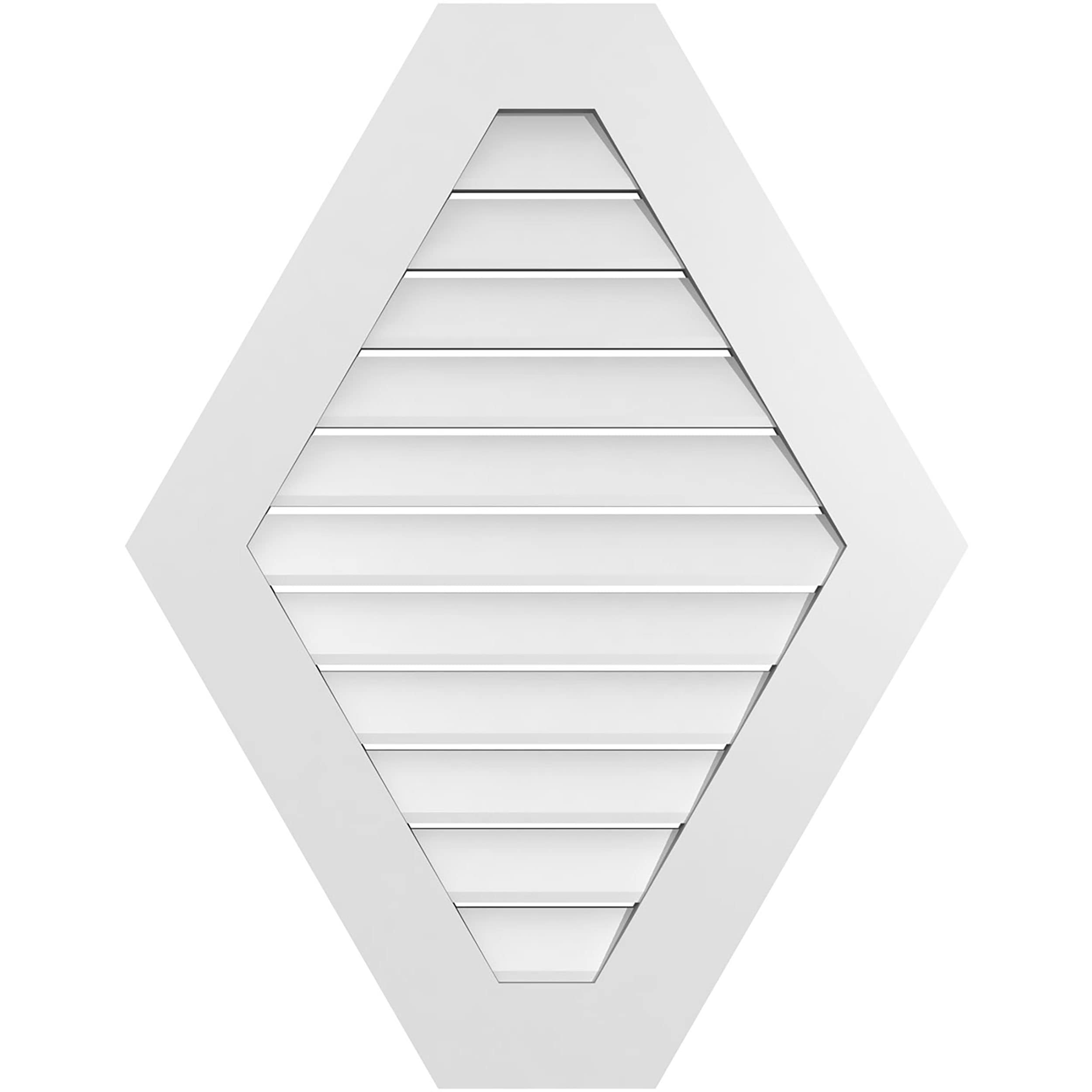 Ekena Millwork GVPHP28X3601SF 28-Inches x 36-Inches Off-white Peaked PVC Gable Louver Vent