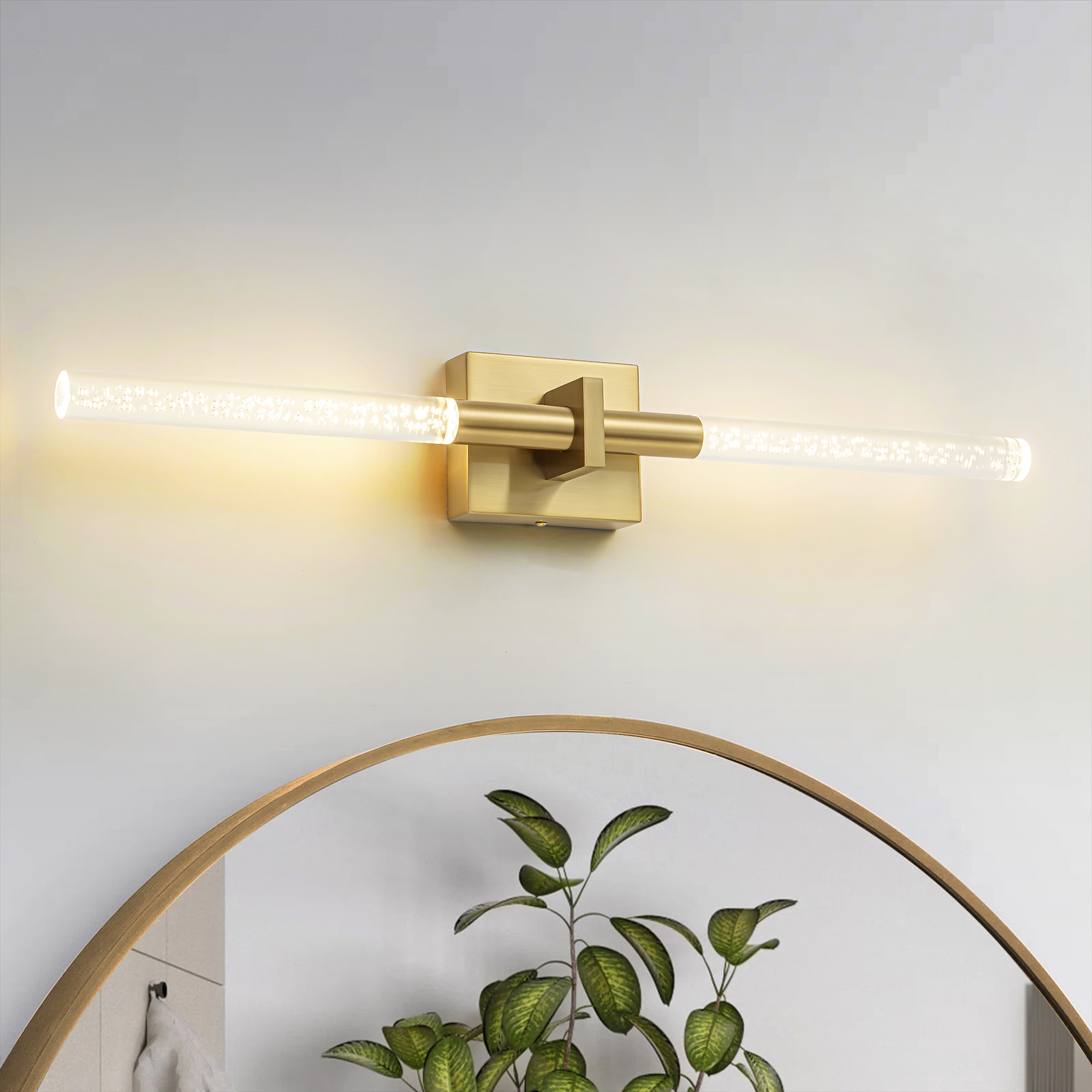 Rennnsan VL810156328 Naomi 27.5-in 1 -Light Gold Integrated LED Modern/contemporary Vanity light bar