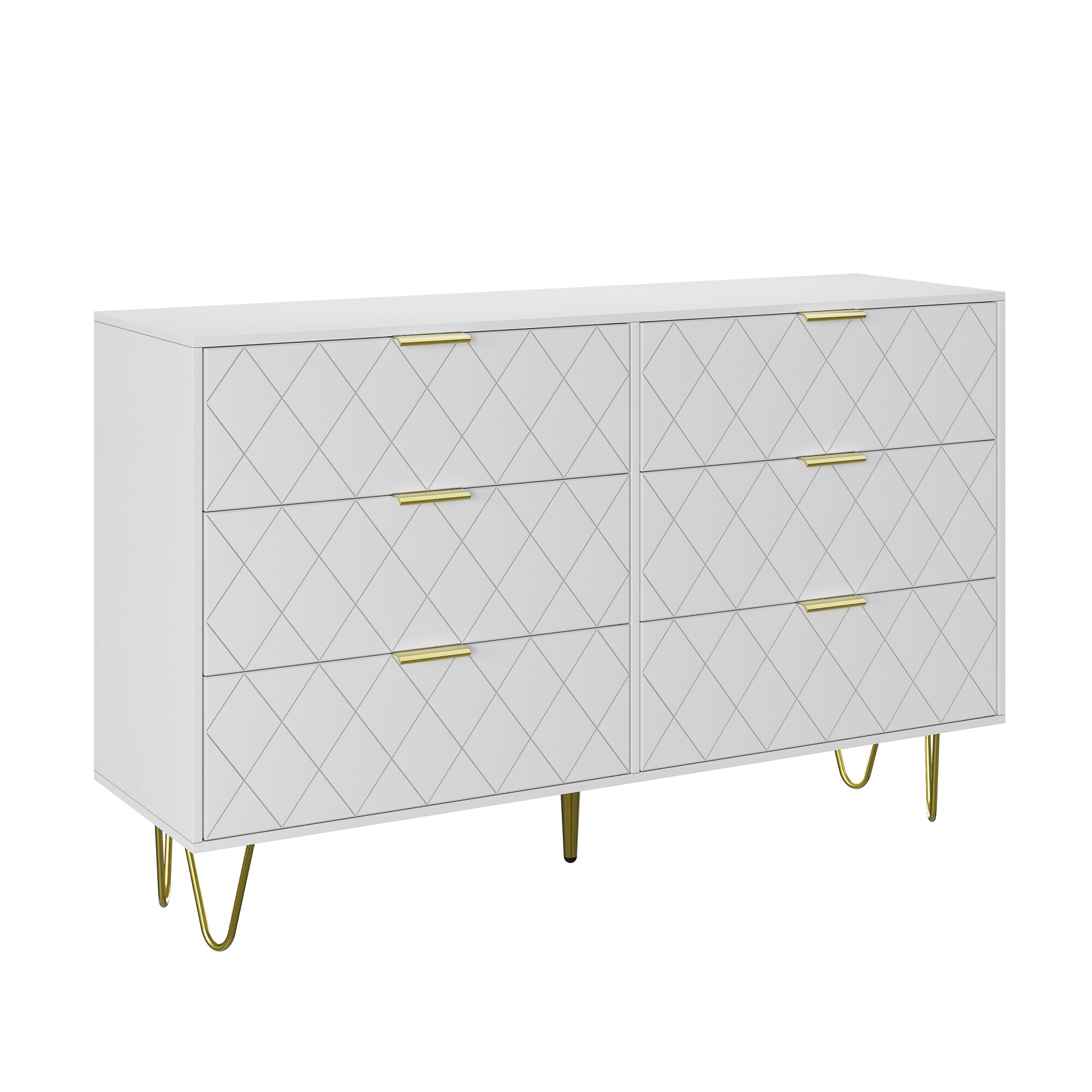  DRE-5 White 6 -Drawer Standard chest
