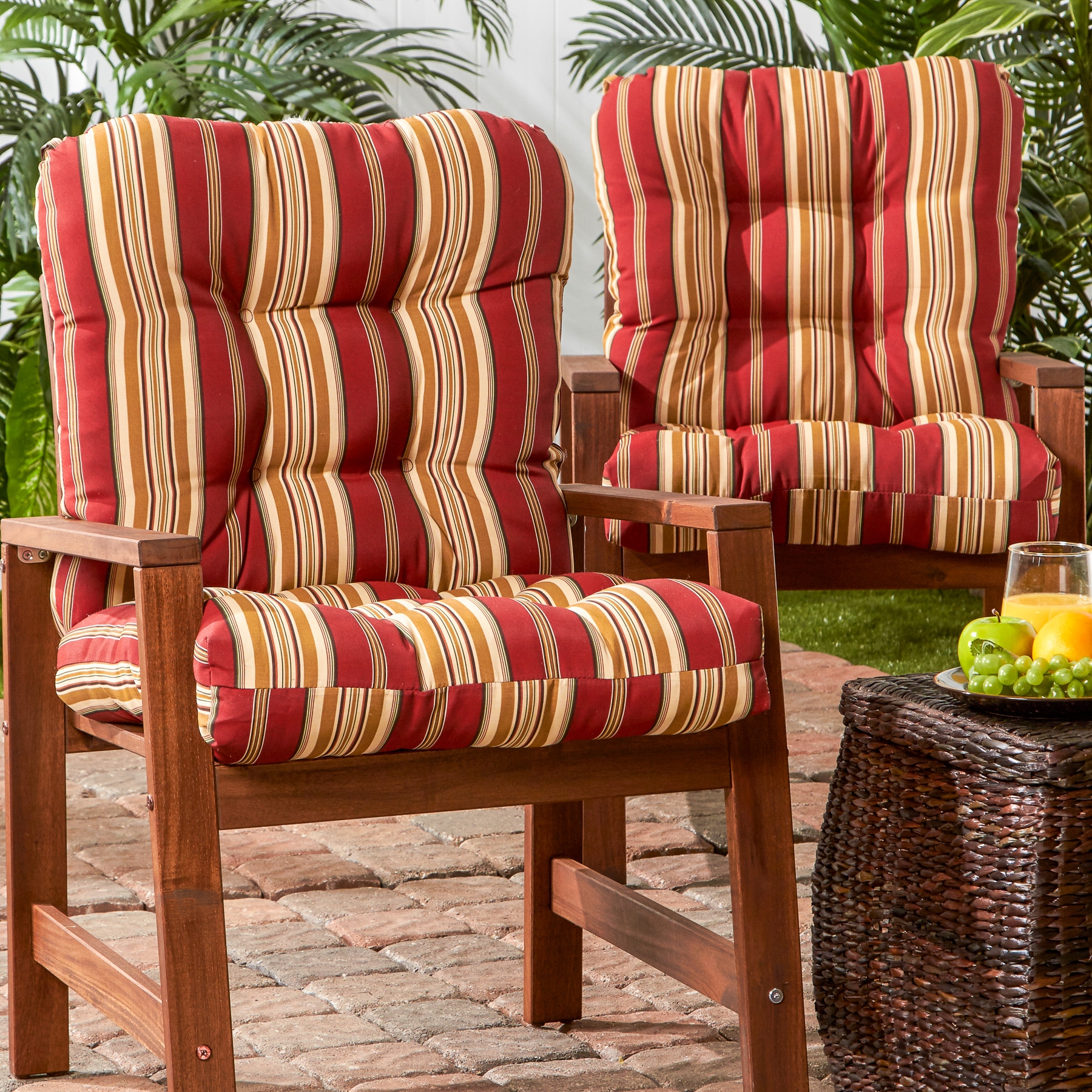 Greendale Home Fashions OC6815S2-ROMASTRIPE Patio-Furniture-Cushions - View #7