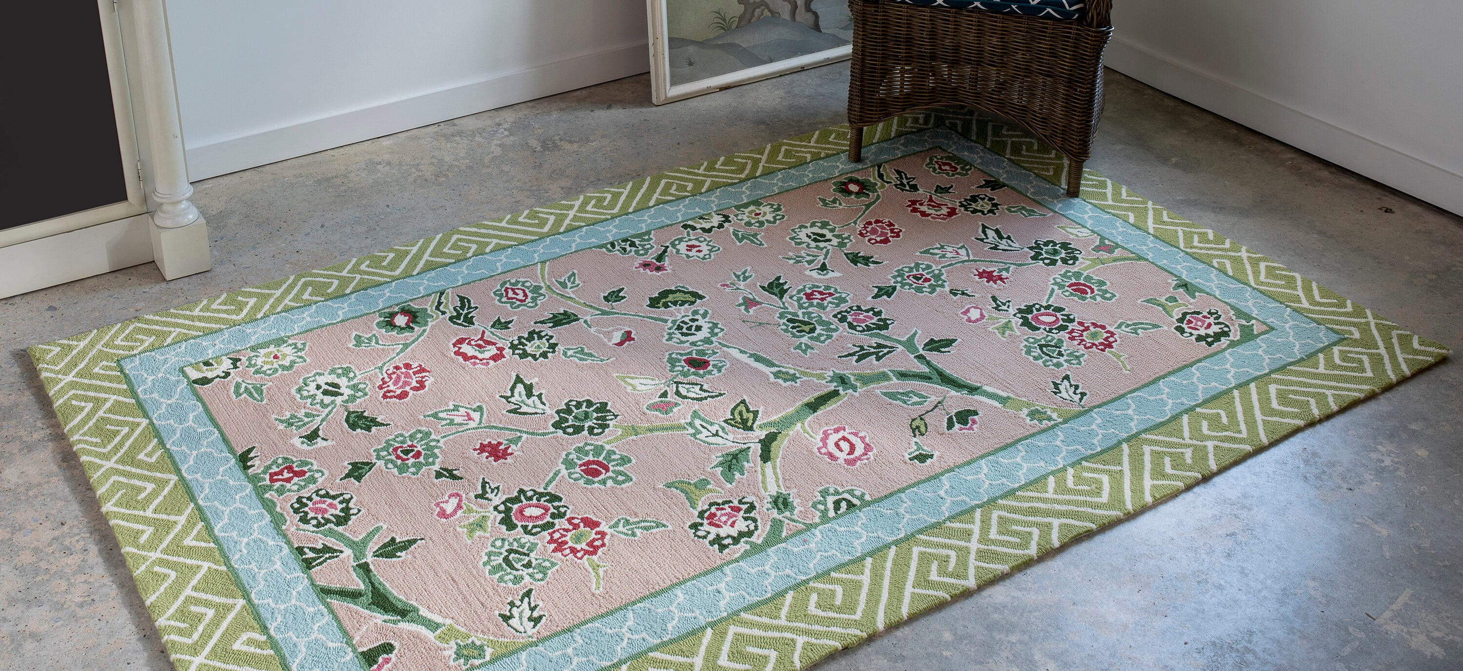 Momeni UNDERUND-5MTI2380 Under A Loggia 2 x 8 (ft) Hooked Polypropylene Multicolored Rectangular Indoor/Outdoor Floral/Botanical Coastal Runner rug