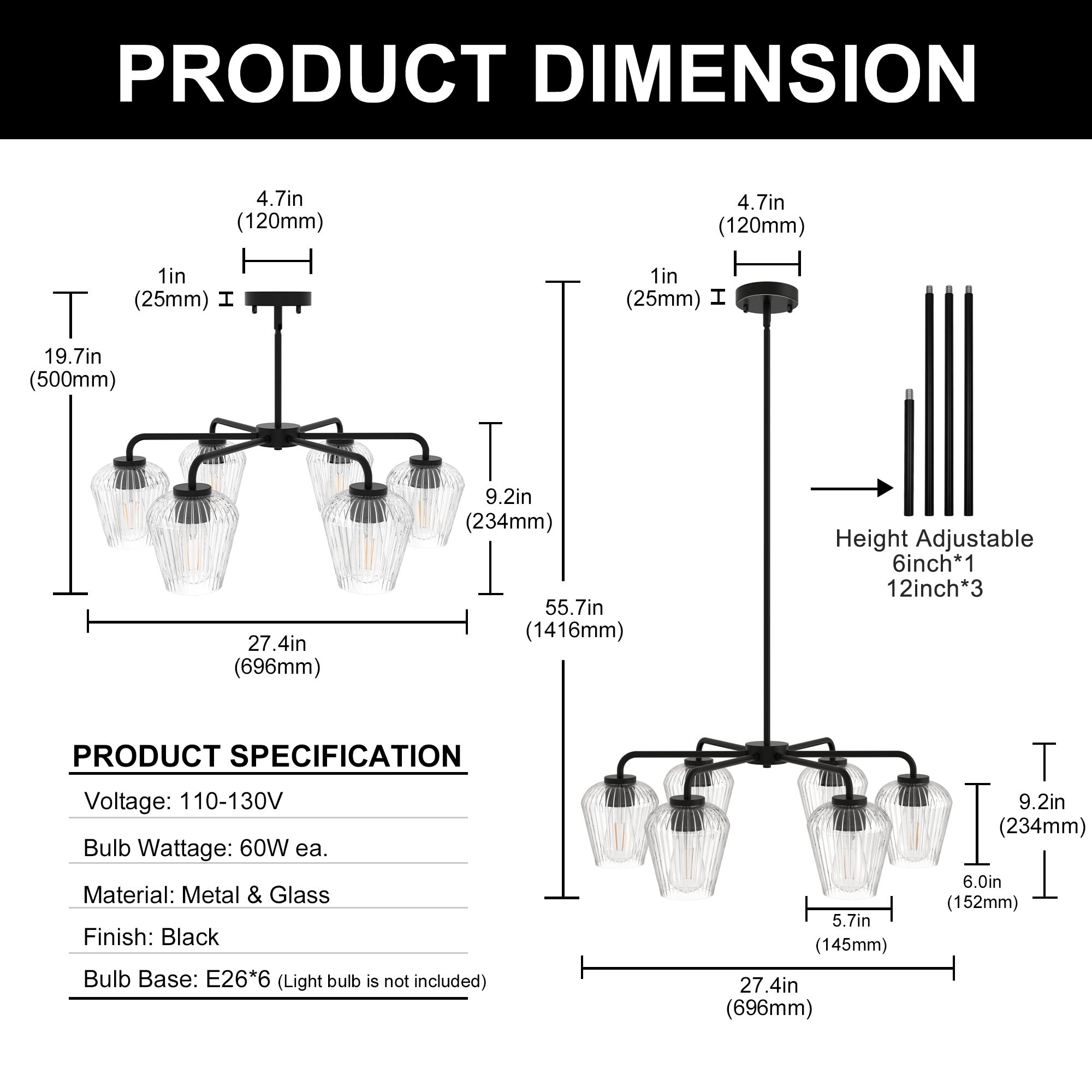 YANSUN LA-ZY-BX11101FBL-11 Pendant-Lights - View #4