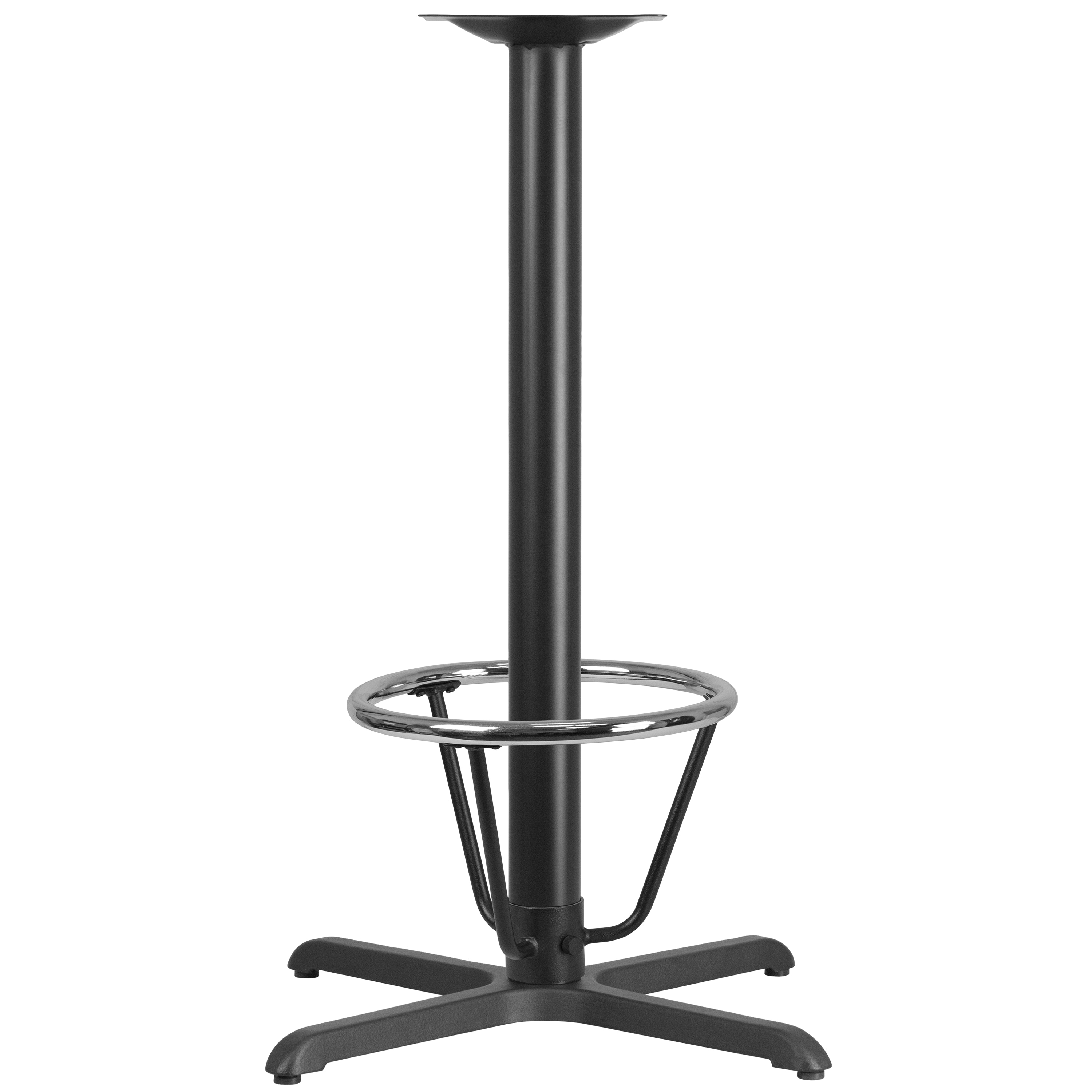 Flash Furniture 889142217619 Beverly 30-in x 30-in Restaurant Table X-Base with 3-in Dia. Bar Height Column and Foot Ring
