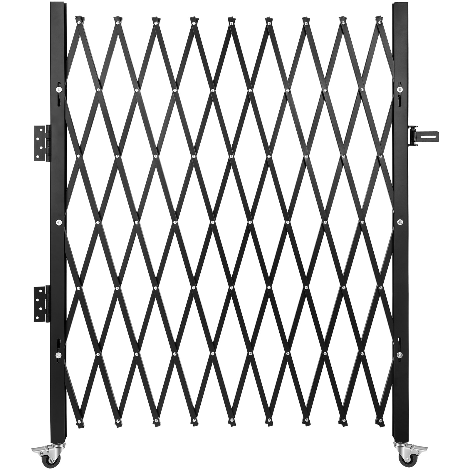 VEVOR SCSSFDMDM1.801161V0 Single Folding Security Gate  74inW x 51.57inH Folding Door Gate  Steel Accordion Security Gate  Flexible Expanding Security Gate  360° Rolling Barricade Gate  Scissor Gate or Door with Padlock