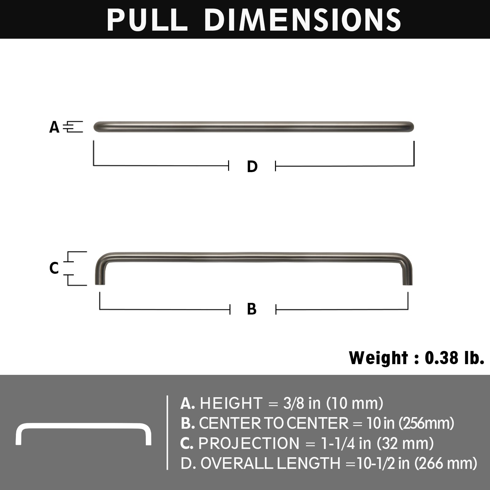 Miaokesen 7385NL-256-PLUS Cabinet-Pulls - View #2