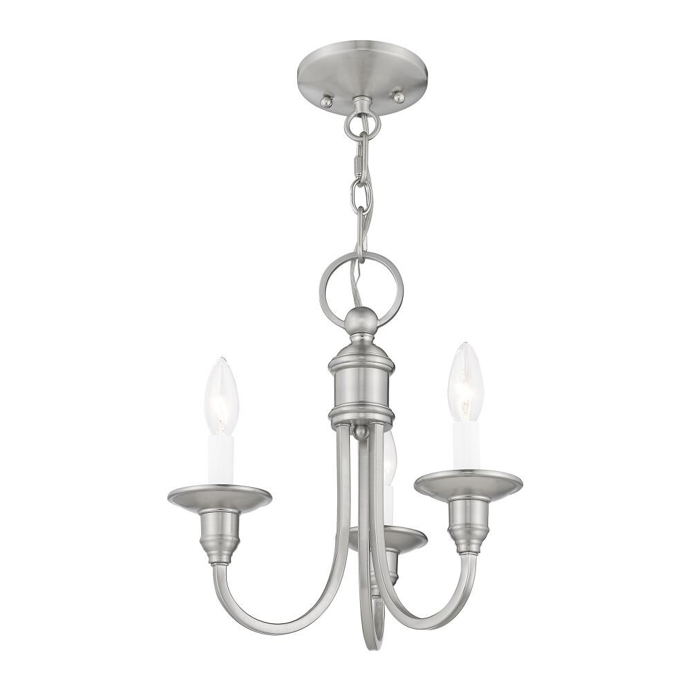 Livex Lighting Cranford 3-Light Brushed Nickel Transitional Damp