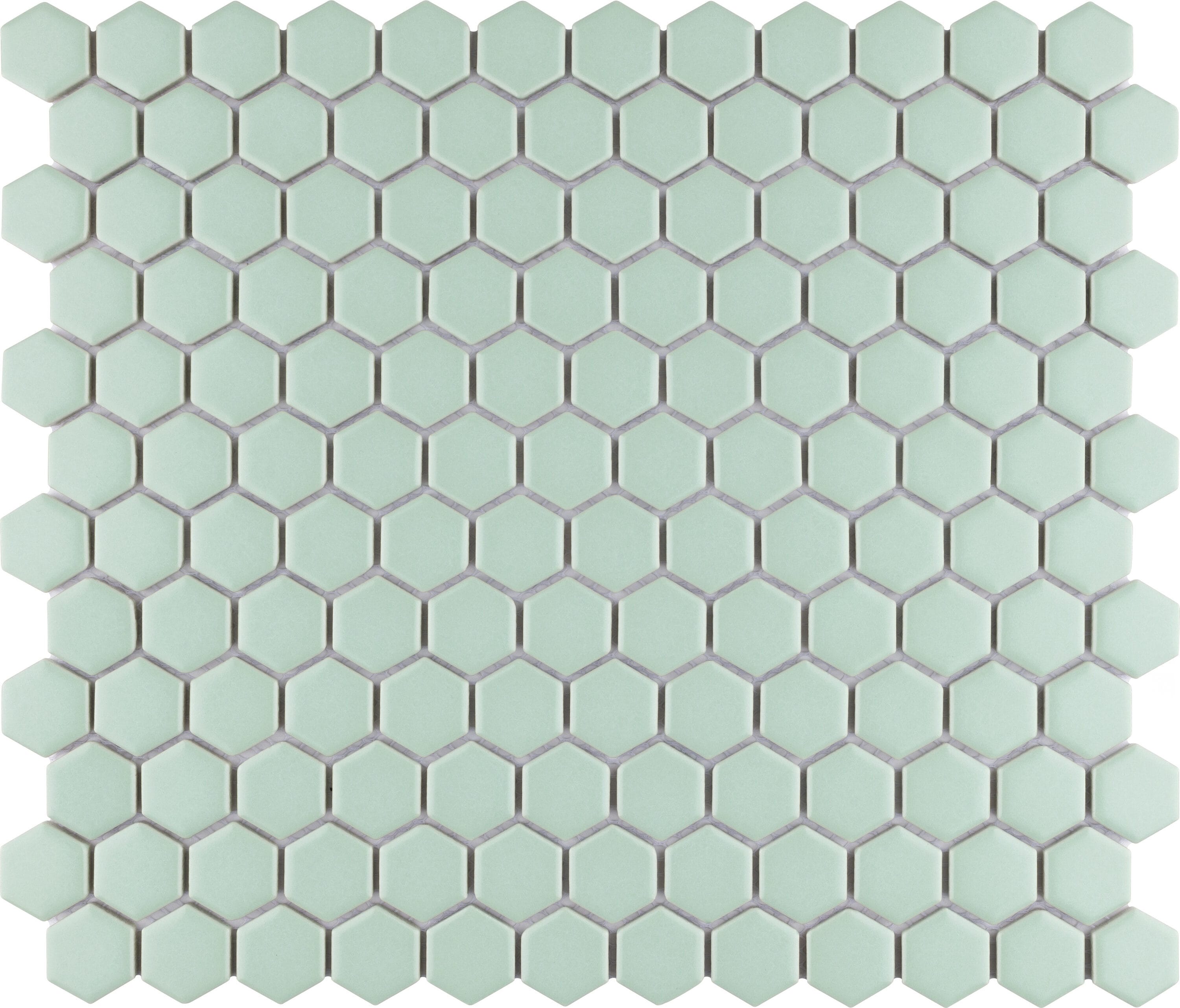 Affinity Tile FXLM1HMG Metro 1 in. Hex Matte Light Green 10-in x 12-in Matte Porcelain Stone Look Hexagon Mosaic Floor and Wall Tile (8.6-sq. ft/ Carton)