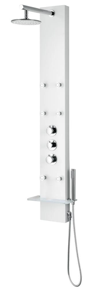 ANZZI Donna White 6-Spray Shower Panel System (Valve Included)