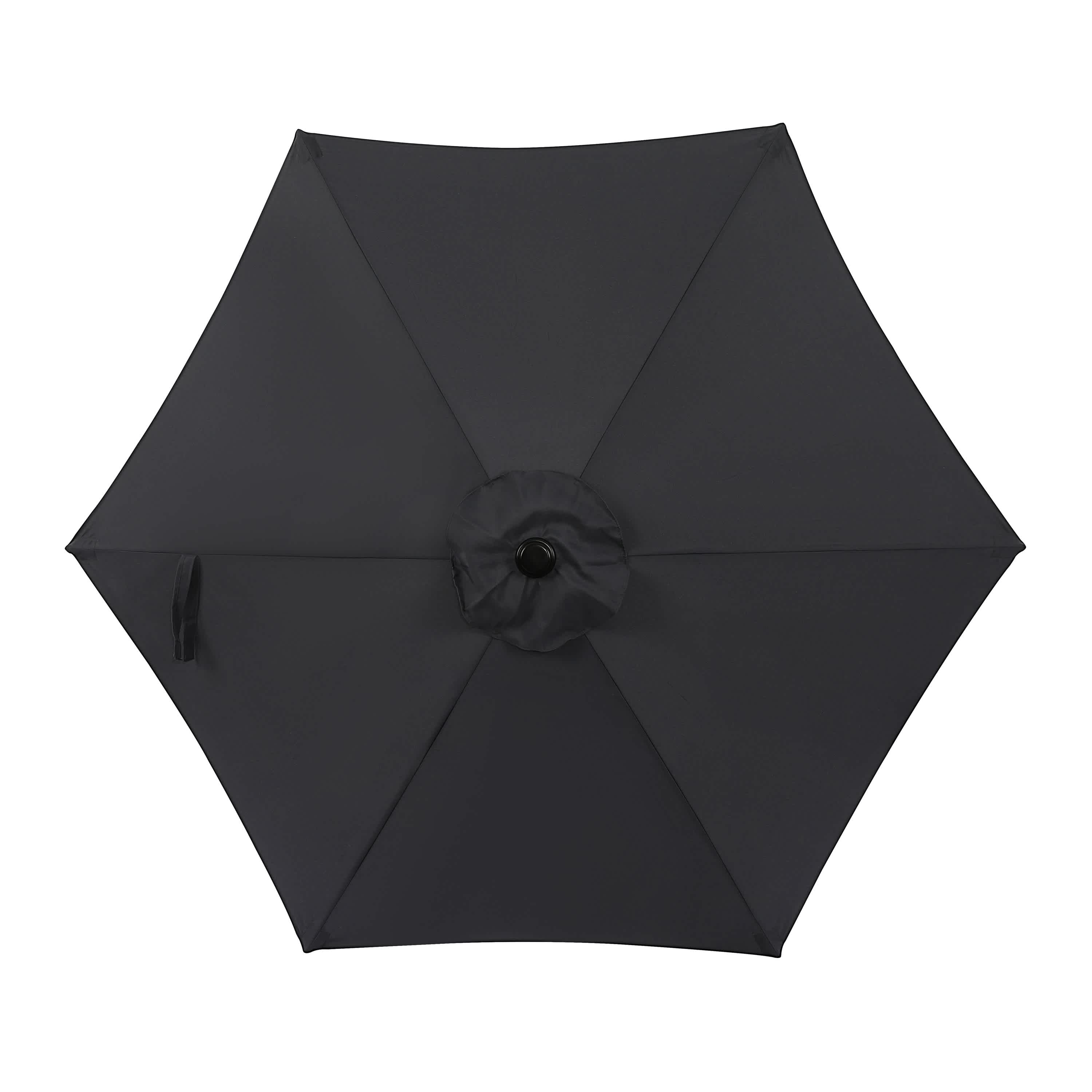 Slate Gray 7.5-ft Hexagon Steel Market Patio Umbrella