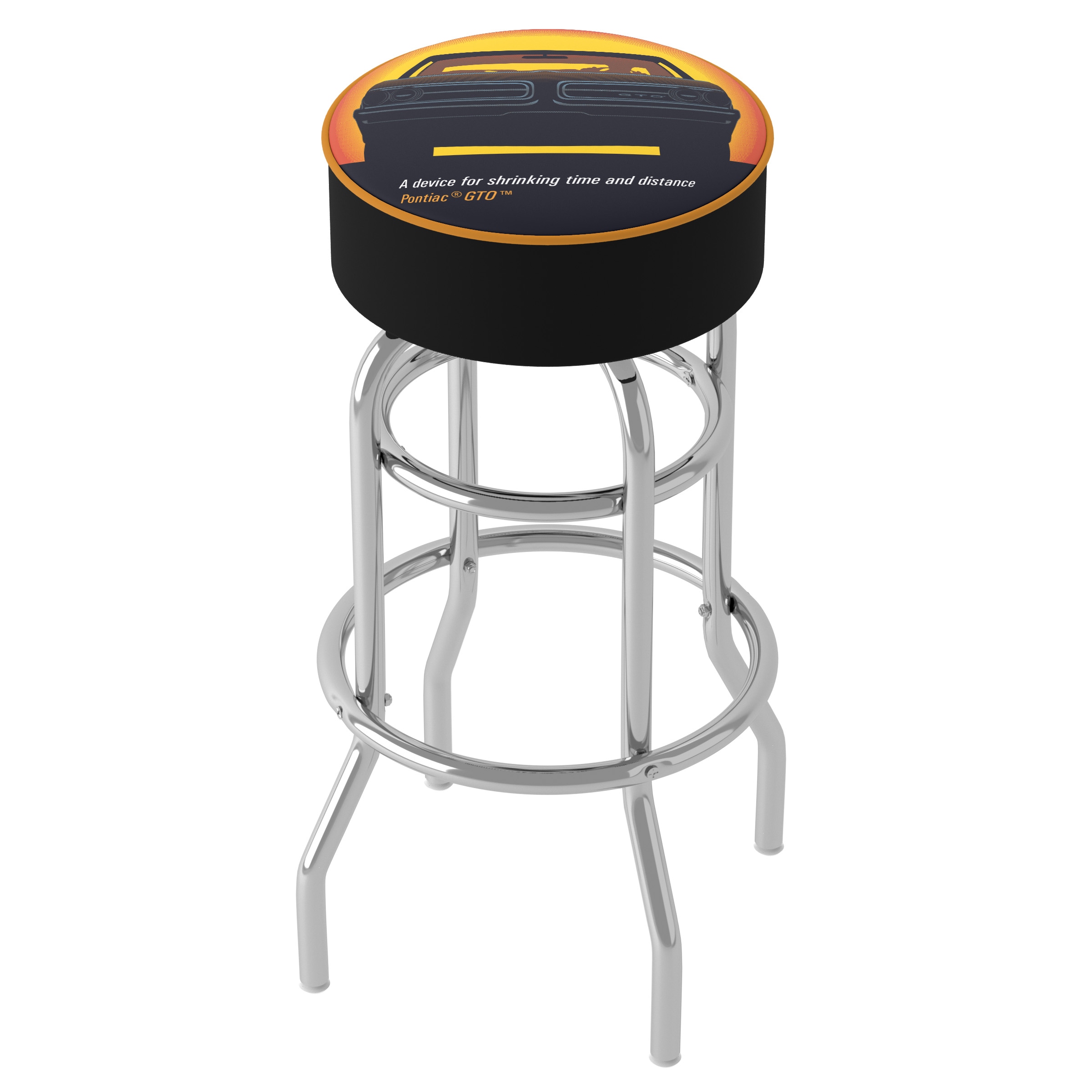 Trademark Gameroom GM1000-GTO-V2 Yellow 5-in H Bar height Upholstered Swivel Metal Bar Stool
